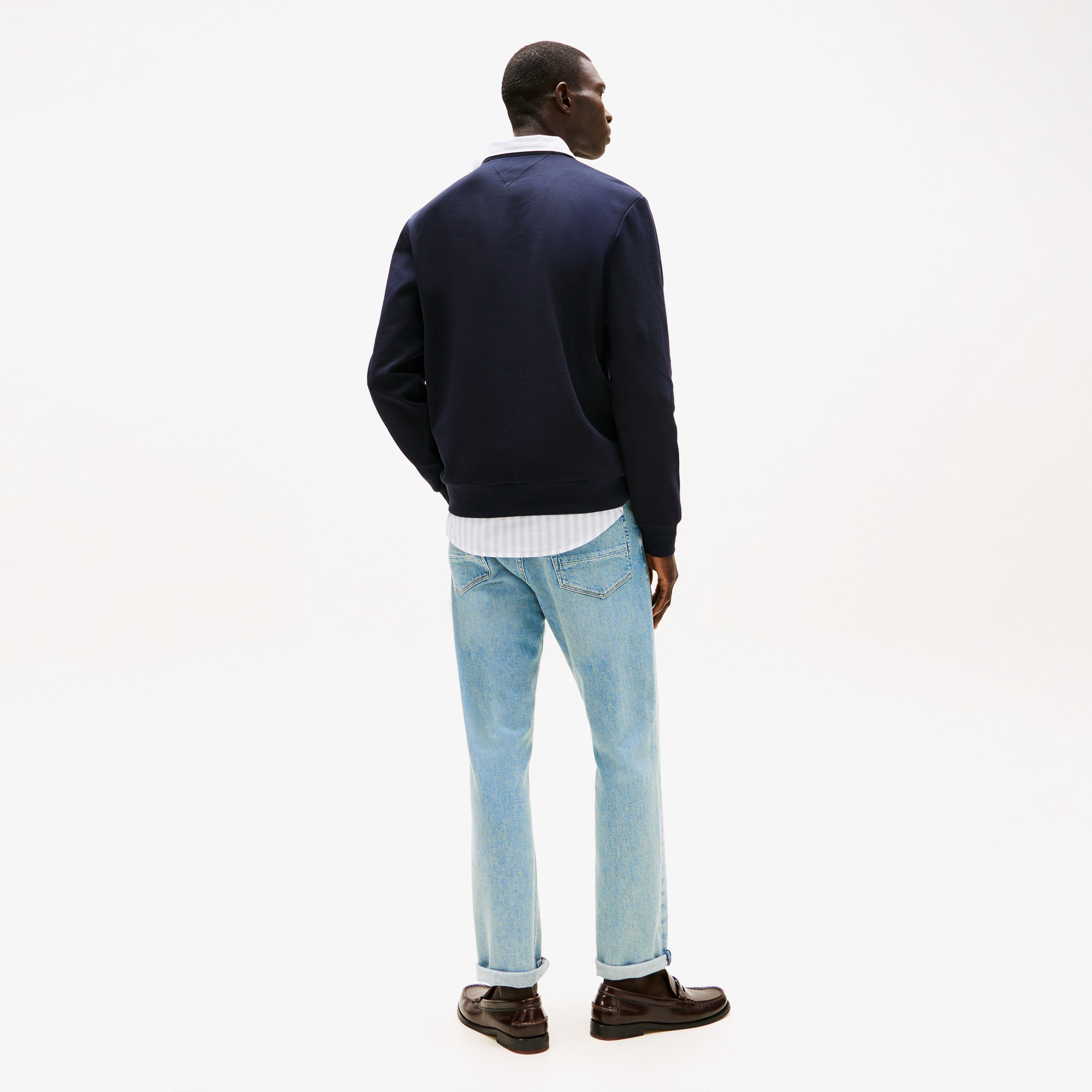 Tommy Hilfiger Essential Intechno Yuvarlak Yaka Erkek Lacivert Sweatshirt