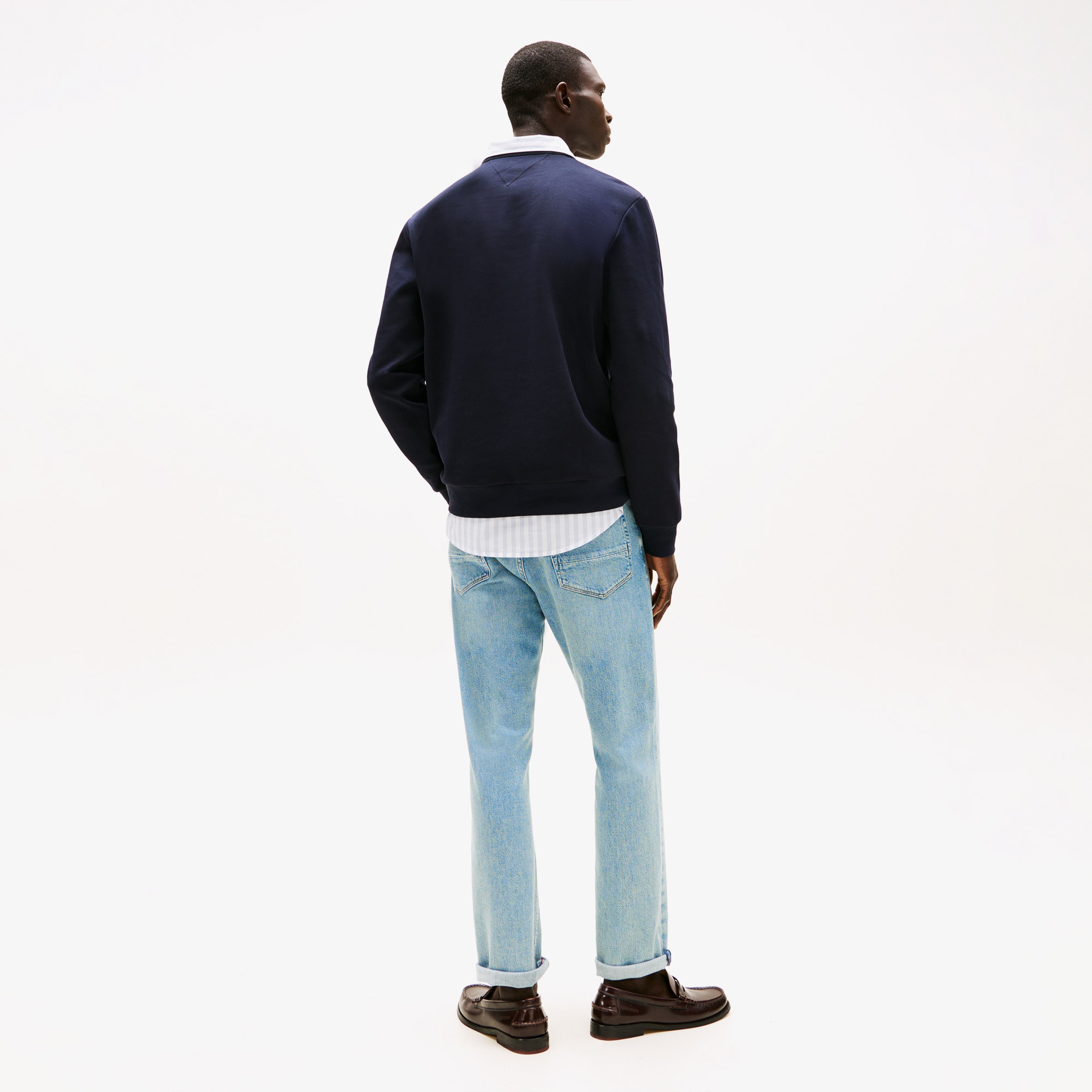 Tommy Hilfiger Essential Intechno Yuvarlak Yaka Erkek Lacivert Sweatshirt