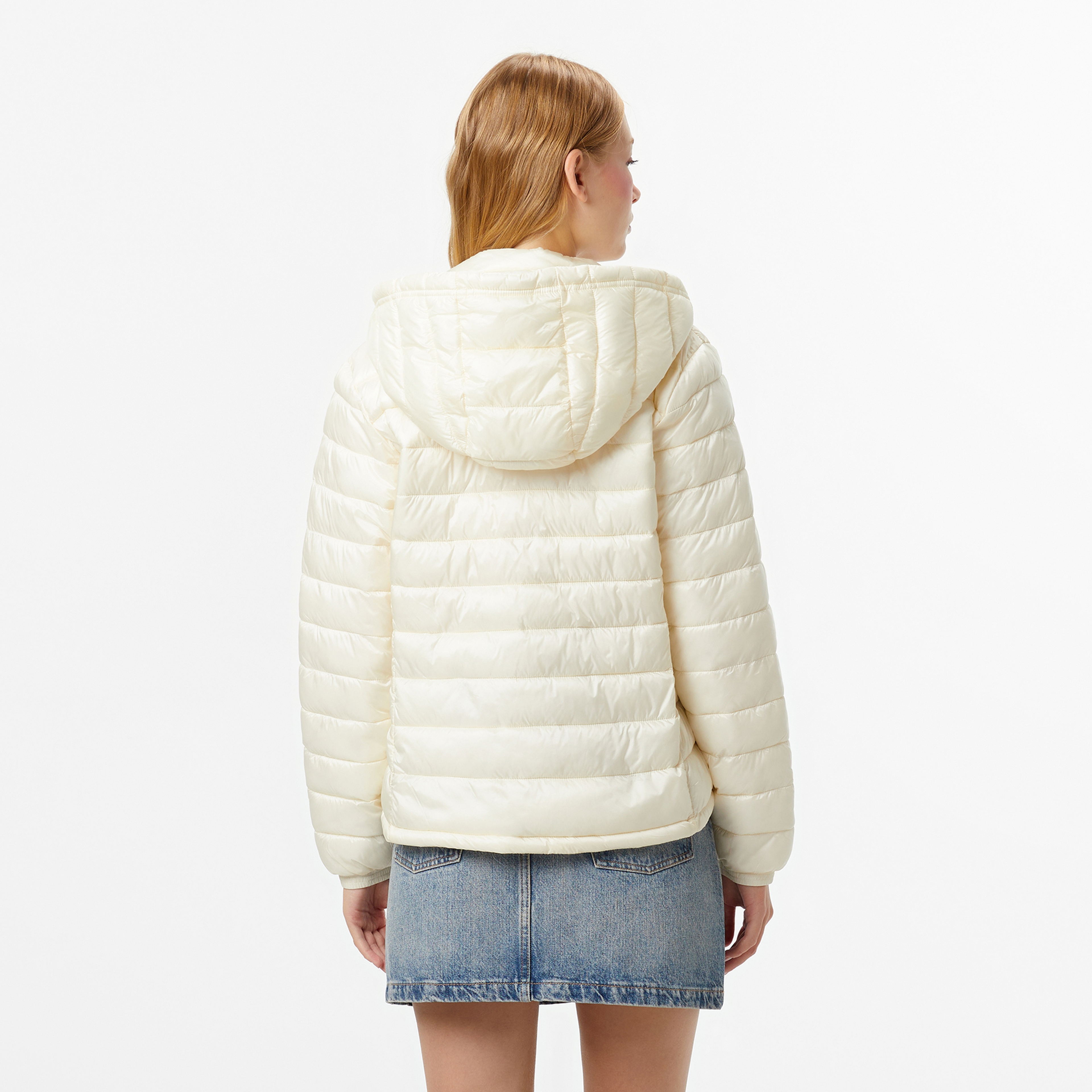 Guess Hooded Kadın Krem Mont