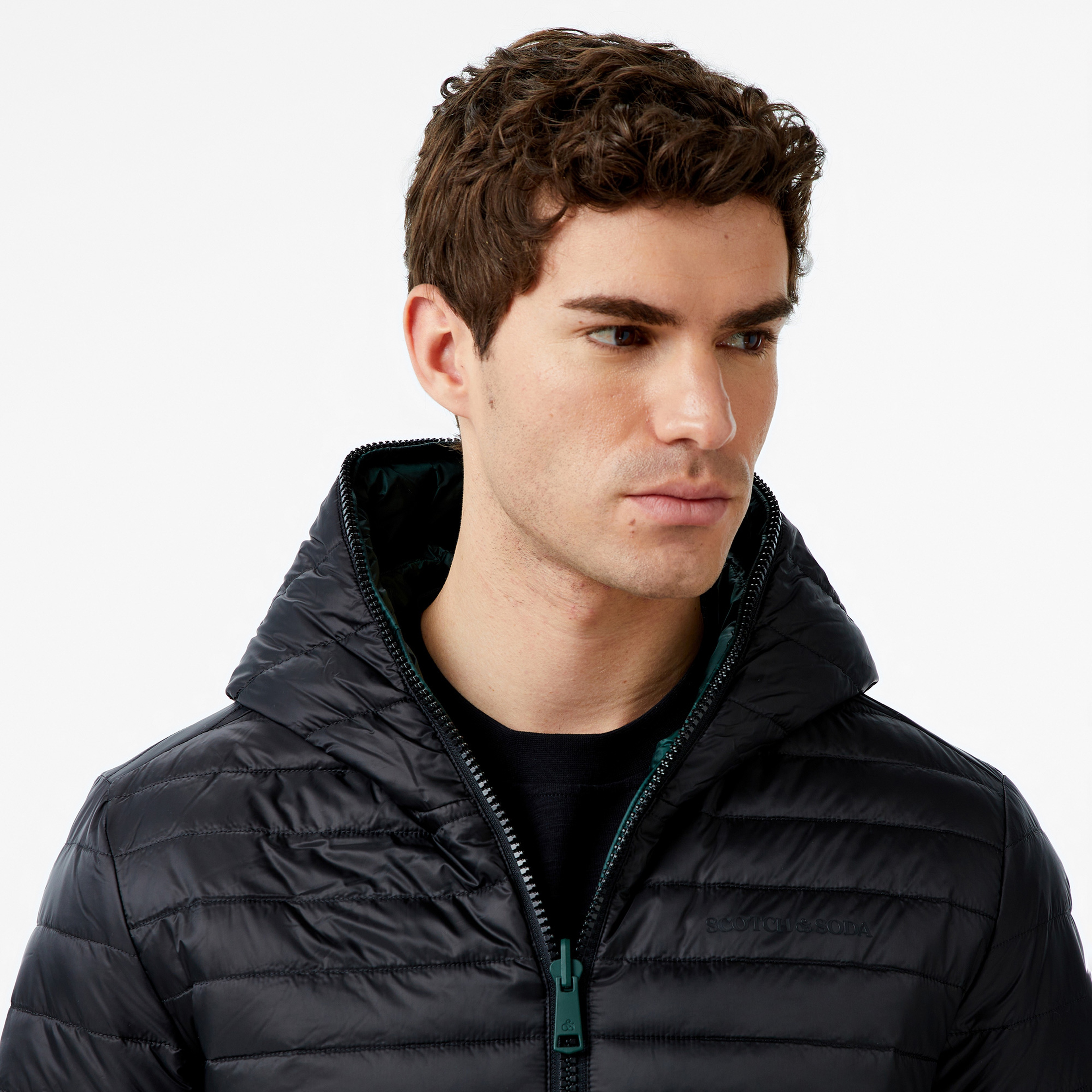 Scotch&Soda Reversible Insulated Lightweight Puffer Erkek Siyah Mont