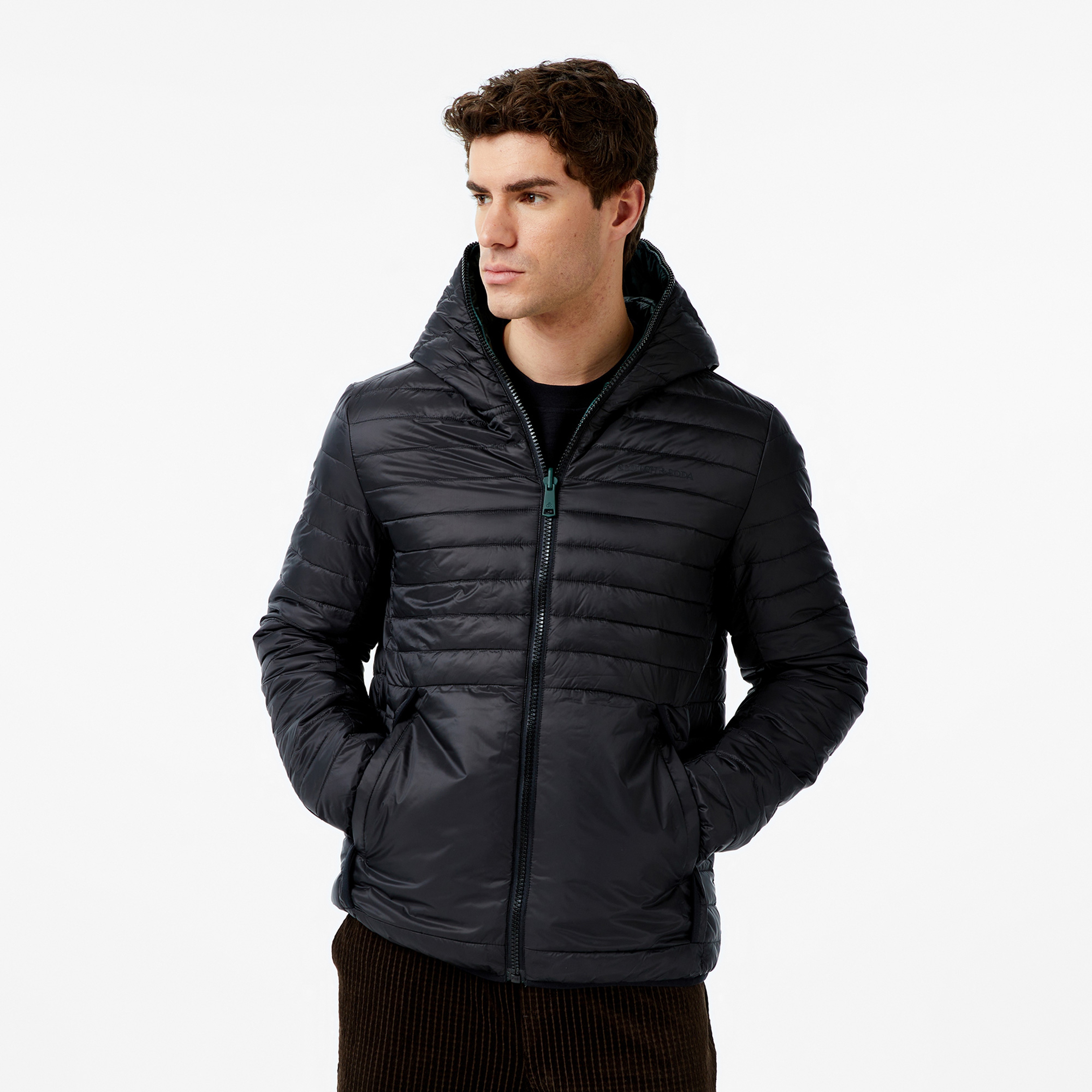 Scotch&Soda Reversible Insulated Lightweight Puffer Erkek Siyah Mont