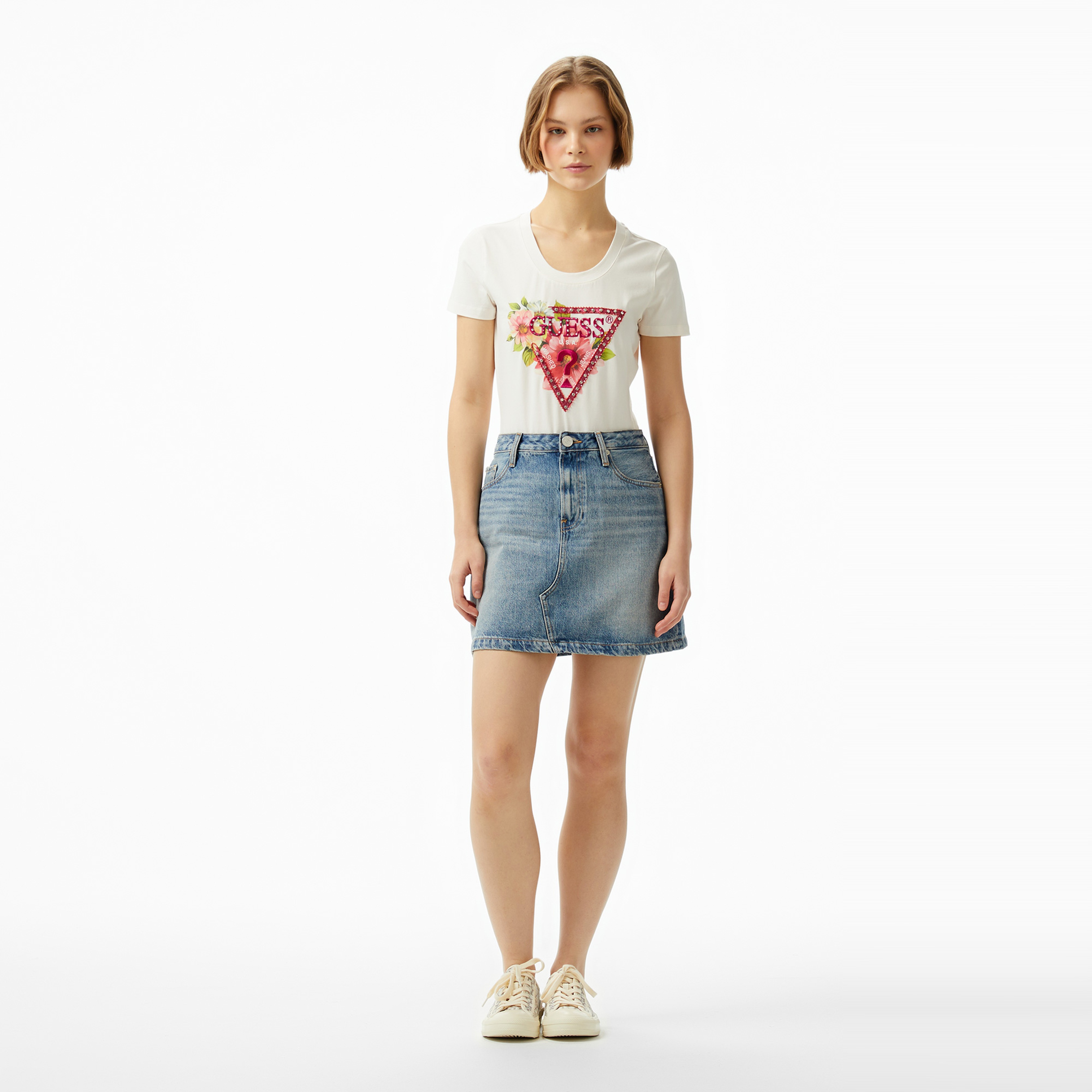 Guess Kadın Beyaz T-Shirt