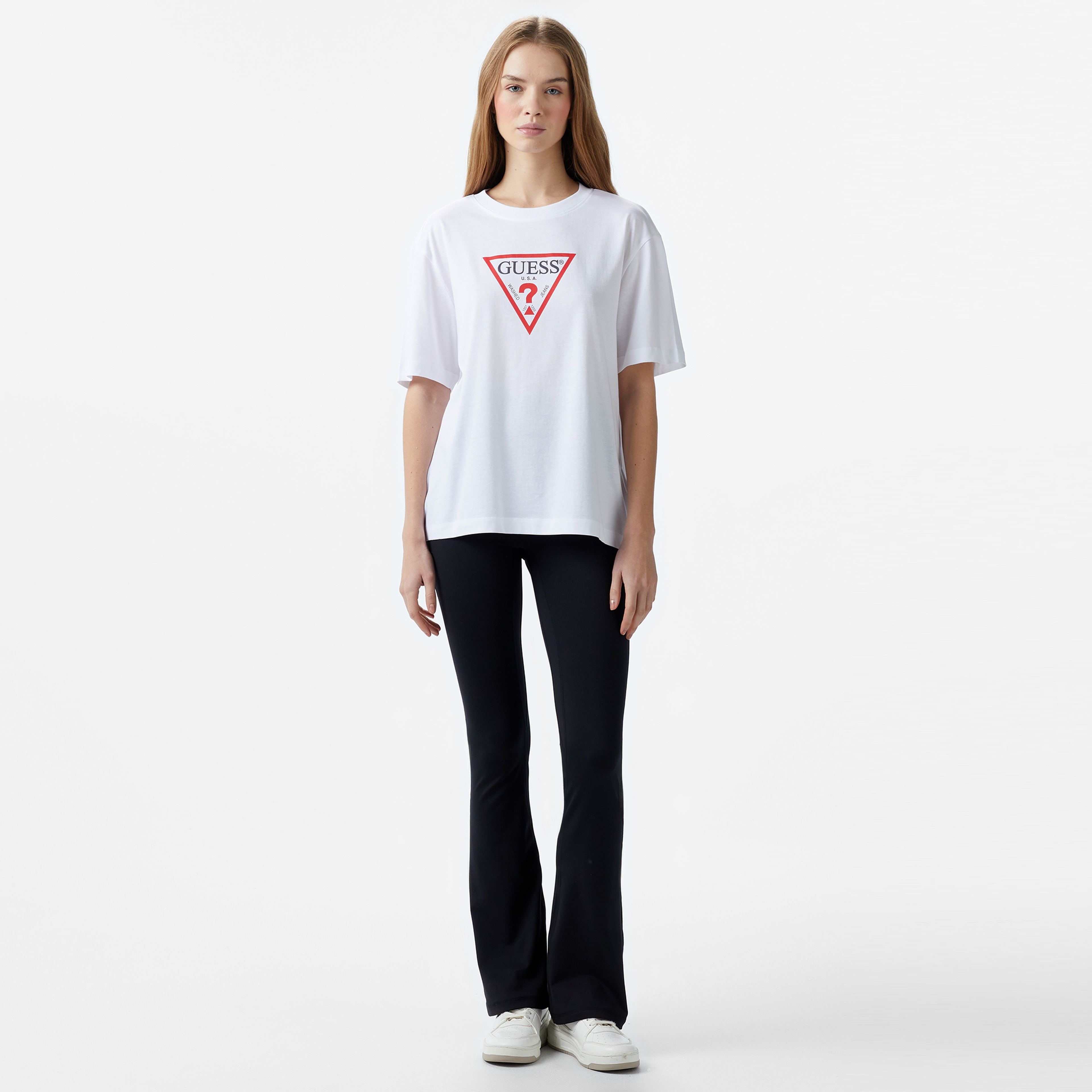 Guess Iconic Organic Cotton Kadın Beyaz T-Shirt