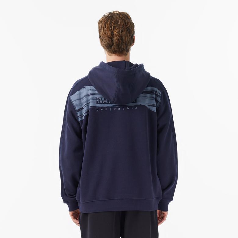 Napapijri B-Back Graphic Erkek Mavi Sweatshirt
