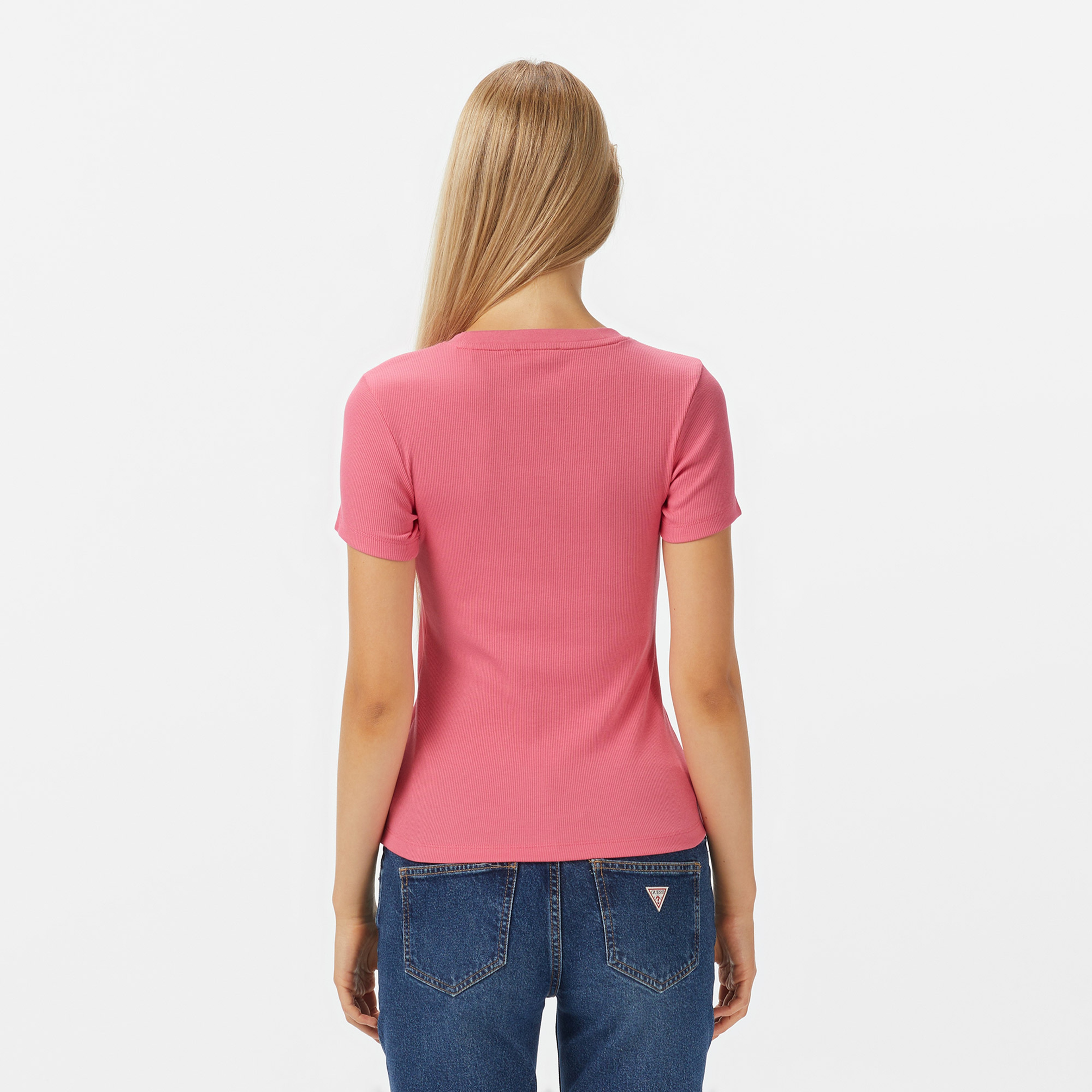 Guess Jeans Kadın Pembe T-Shirt