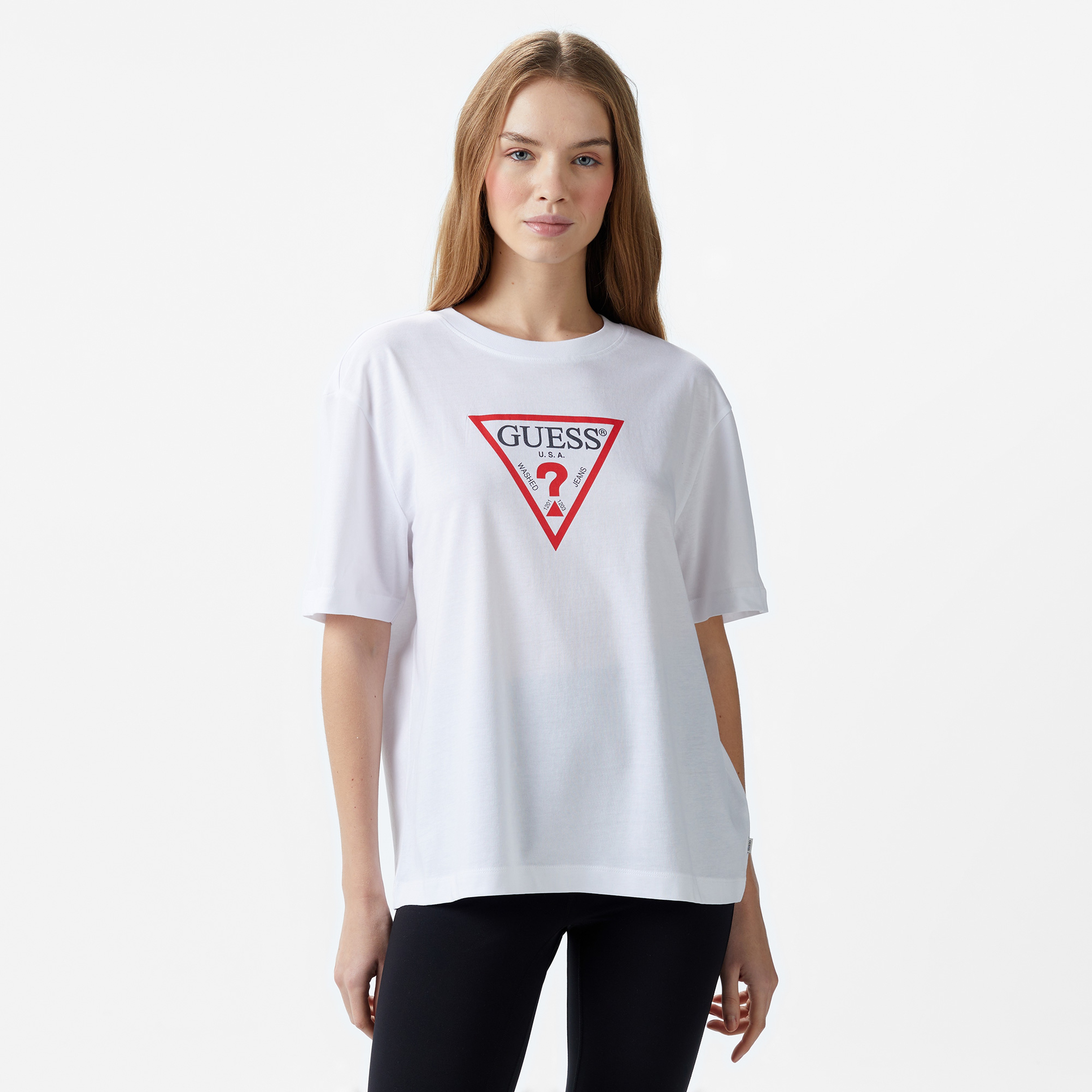 Guess Iconic Organic Cotton Kadın Beyaz T-Shirt