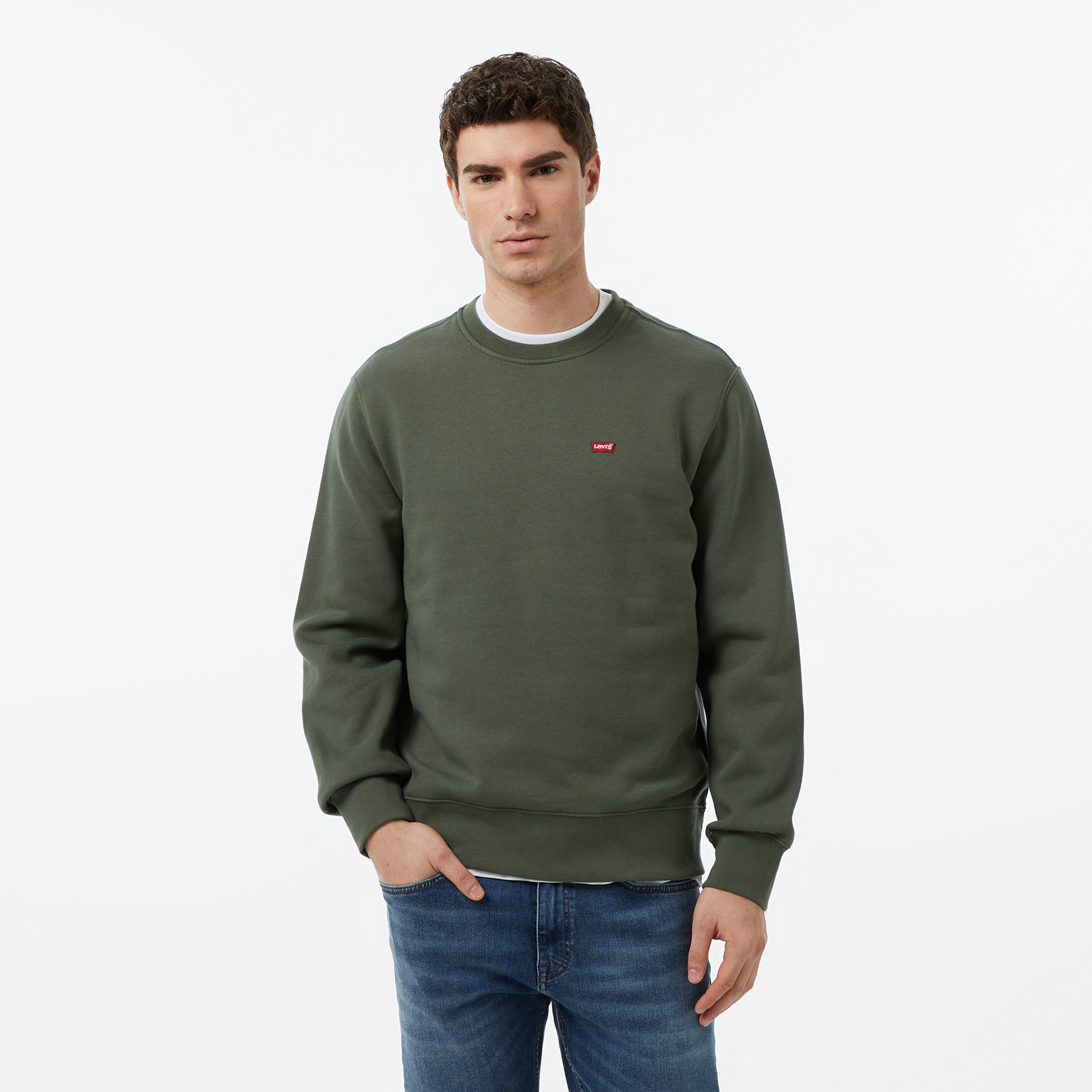 Levi's Core Crew Thyme Erkek Yeşil Sweatshirt