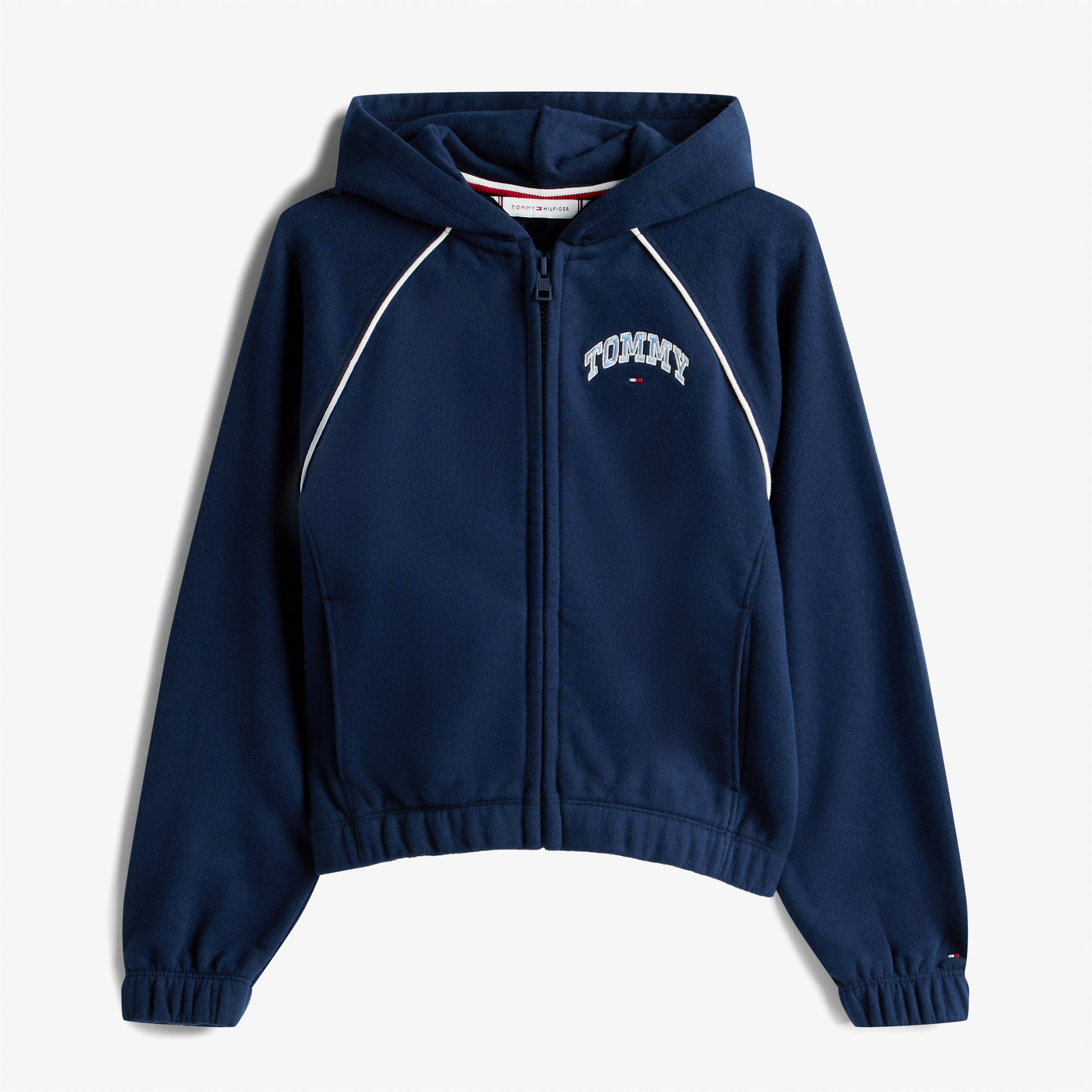 Tommy Hilfiger Varsity Çocuk Fermuarlı Lacivert Hoodie
