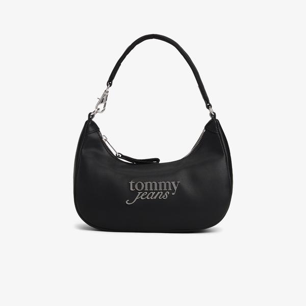 Tommy Jeans Bold Script Kadın Siyah Omuz Çantası