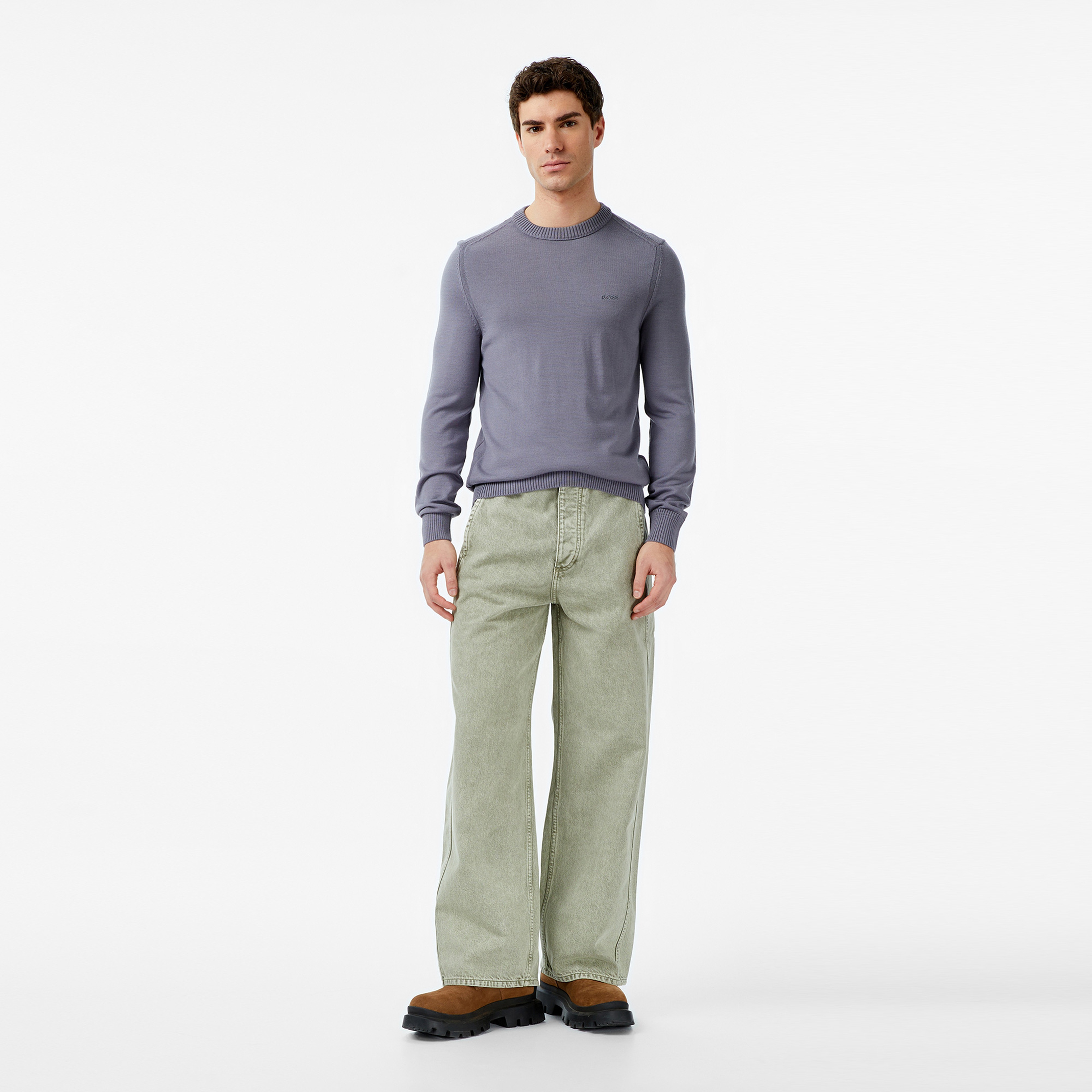 Boss Avac Erkek Gri Triko