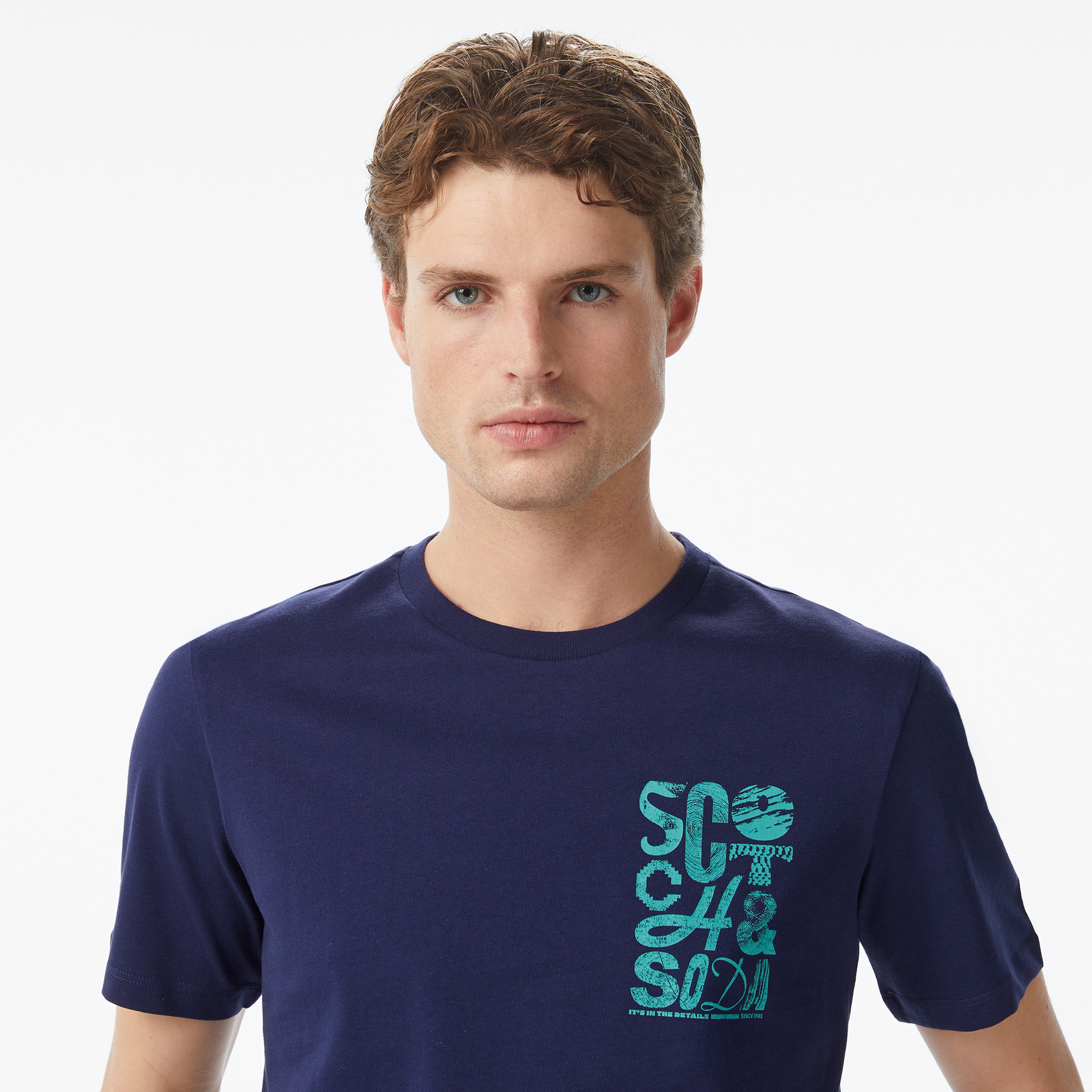 Scotch&Soda Regular Fit Left Chest Logo Erkek Lacivert T-Shirt