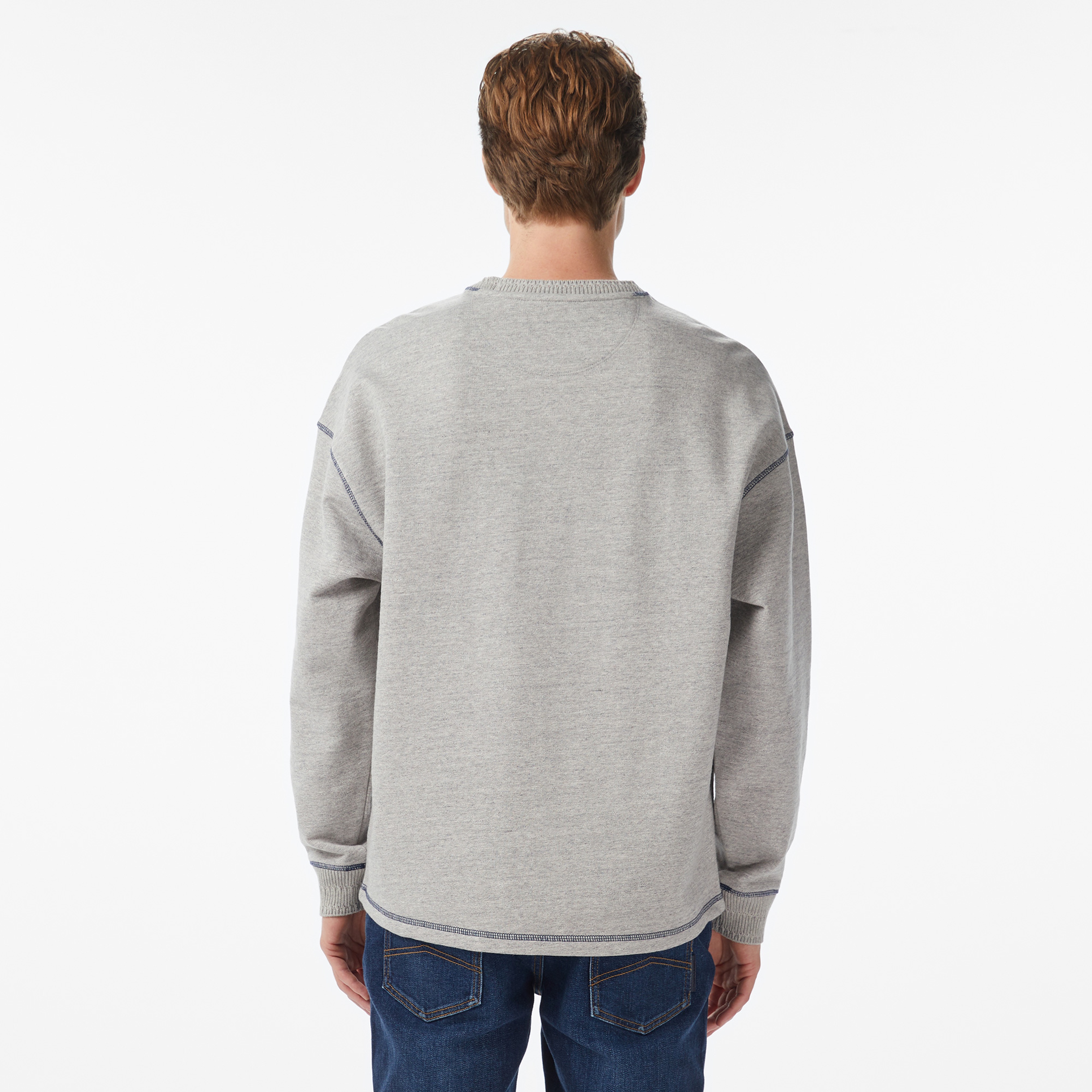 Scotch&Soda Loose Fit Label Erkek Gri Sweatshirt