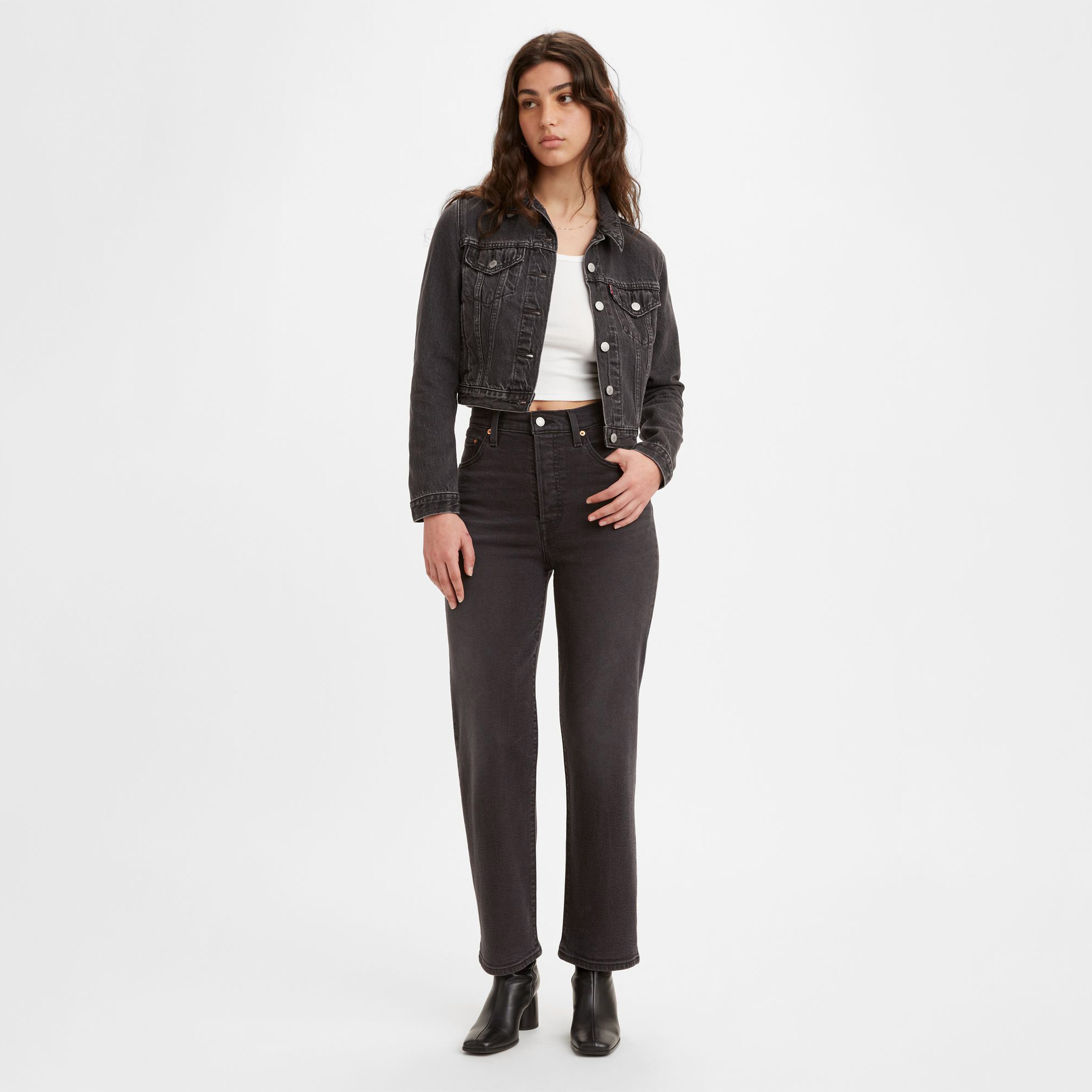 Levi's Ribcage Straight Ankle  Kadın Siyah Jean