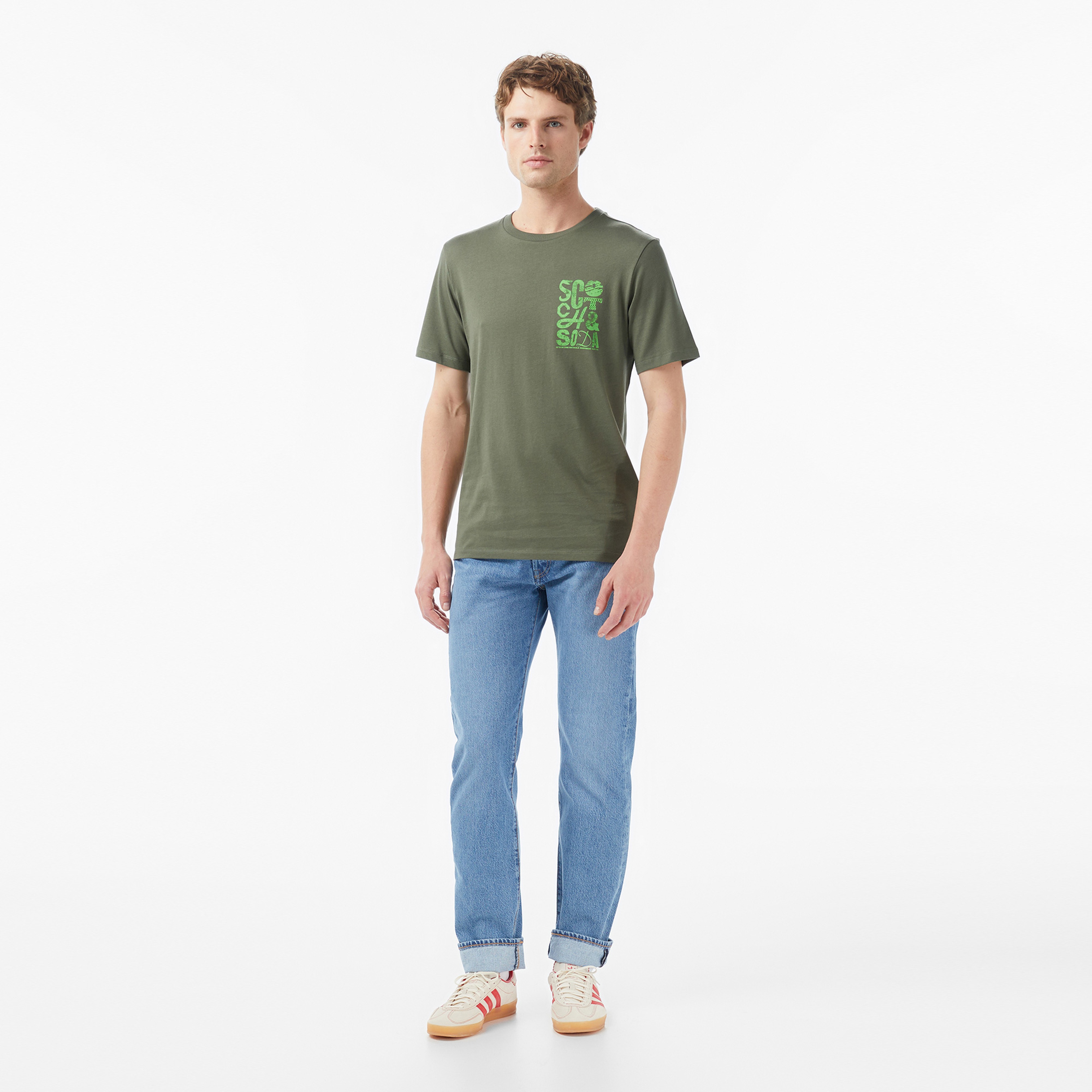 Scotch&Soda Regular Fit Left Chest Logo Erkek Yeşil T-Shirt