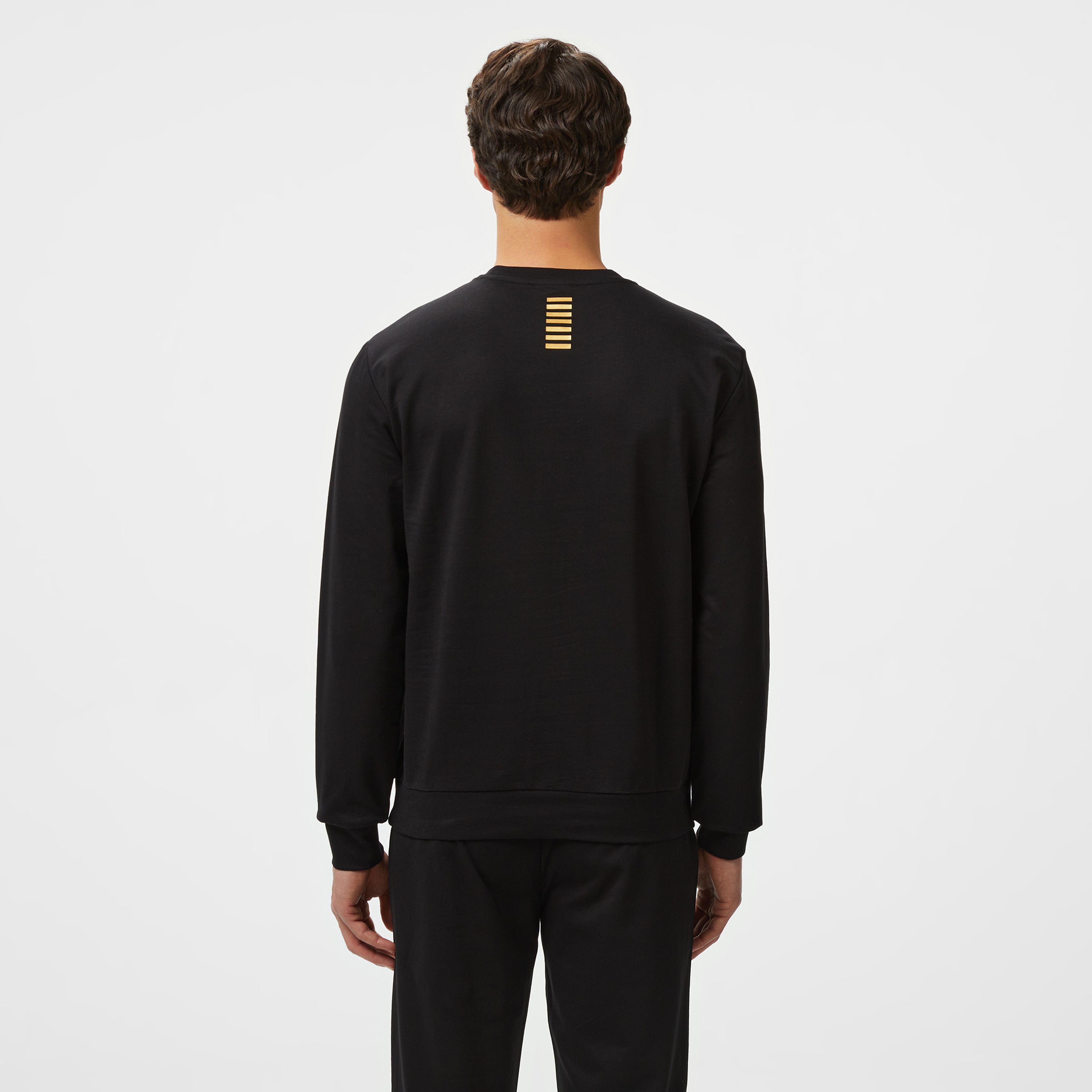 EA7 Erkek Siyah Bisiklet Yaka Sweatshirt