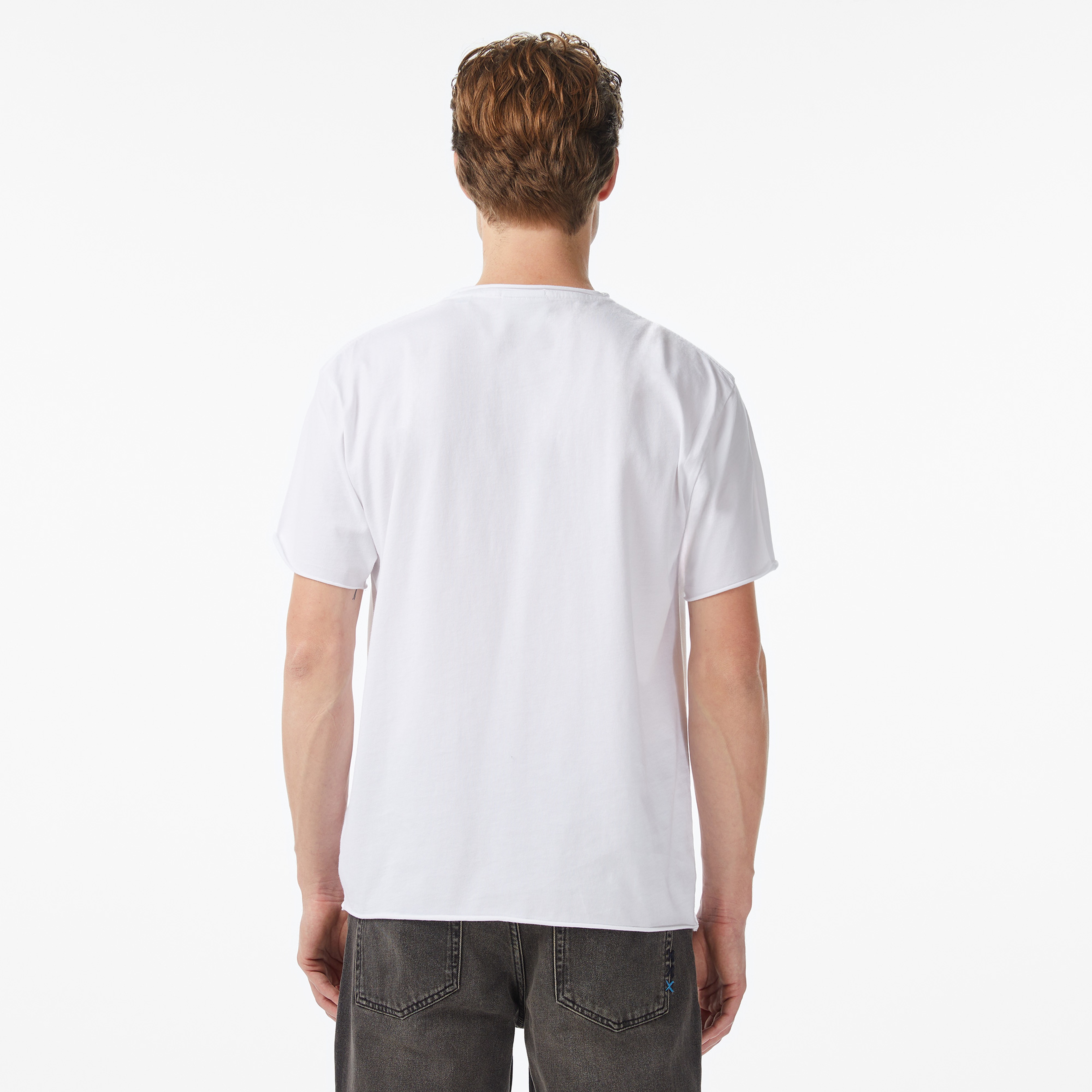 Scotch&Soda Raw Edge Erkek Beyaz T-Shirt