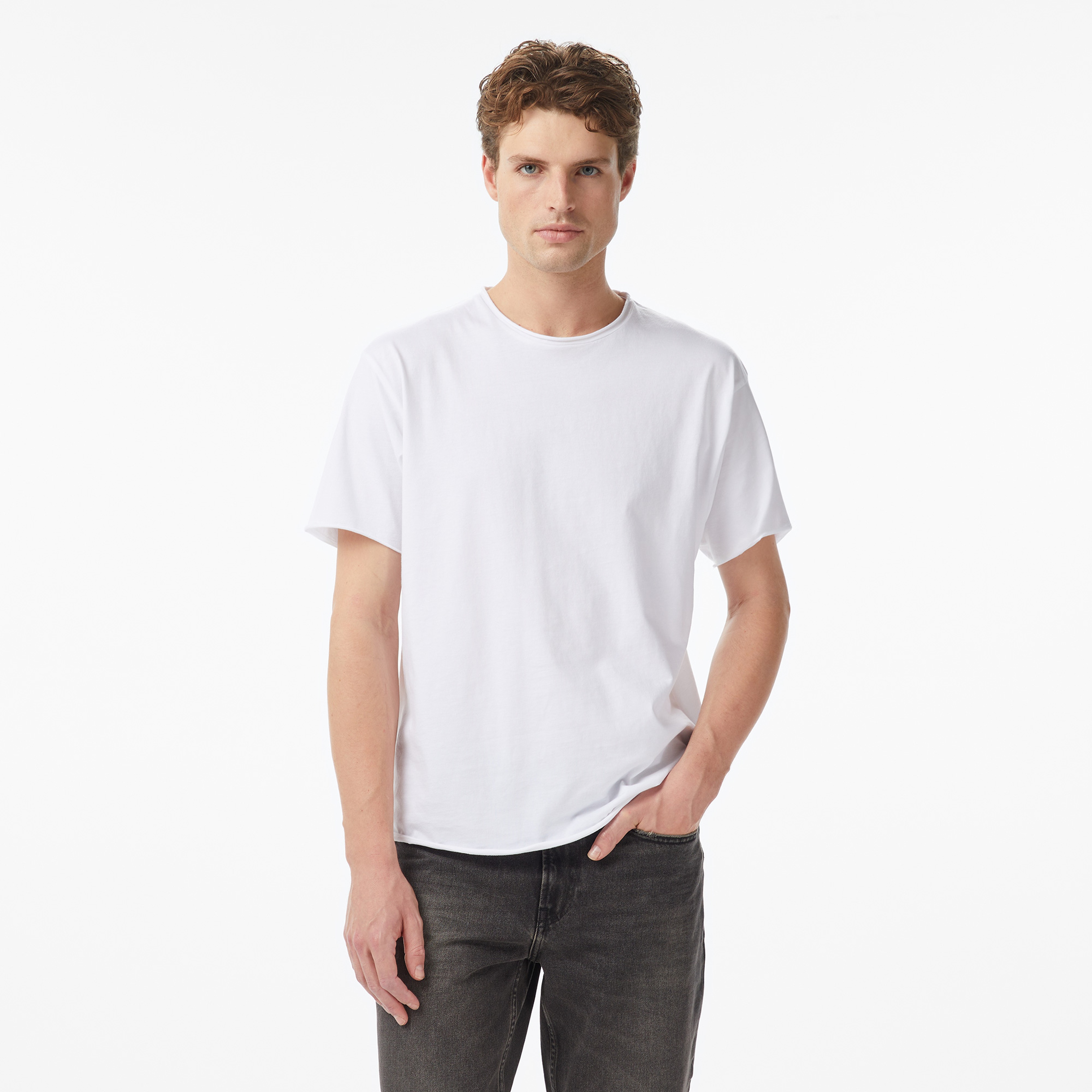 Scotch&Soda Raw Edge Erkek Beyaz T-Shirt