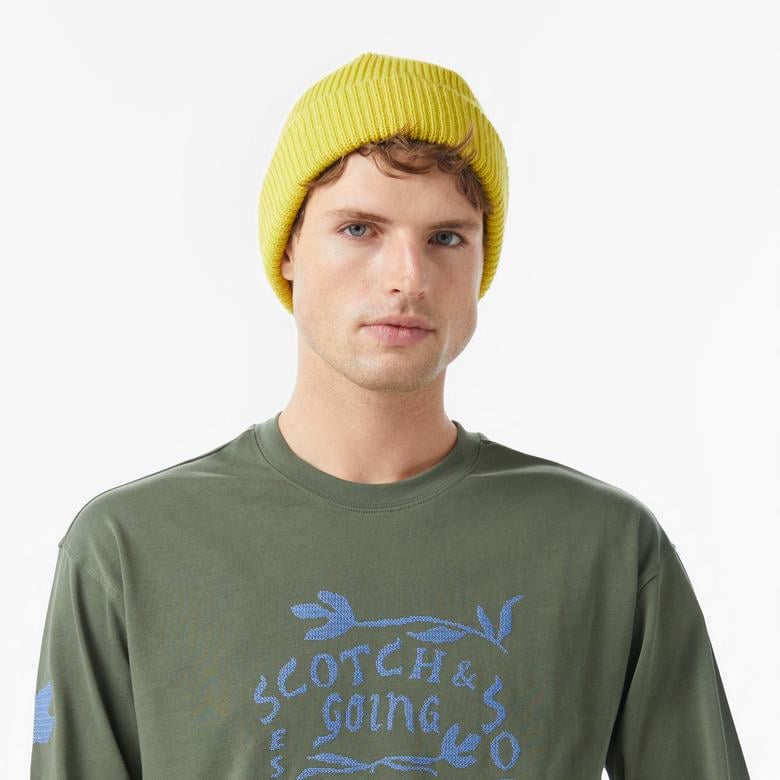 Scotch&Soda Relaxed Fit Artwork Erkek Yeşil T-Shirt