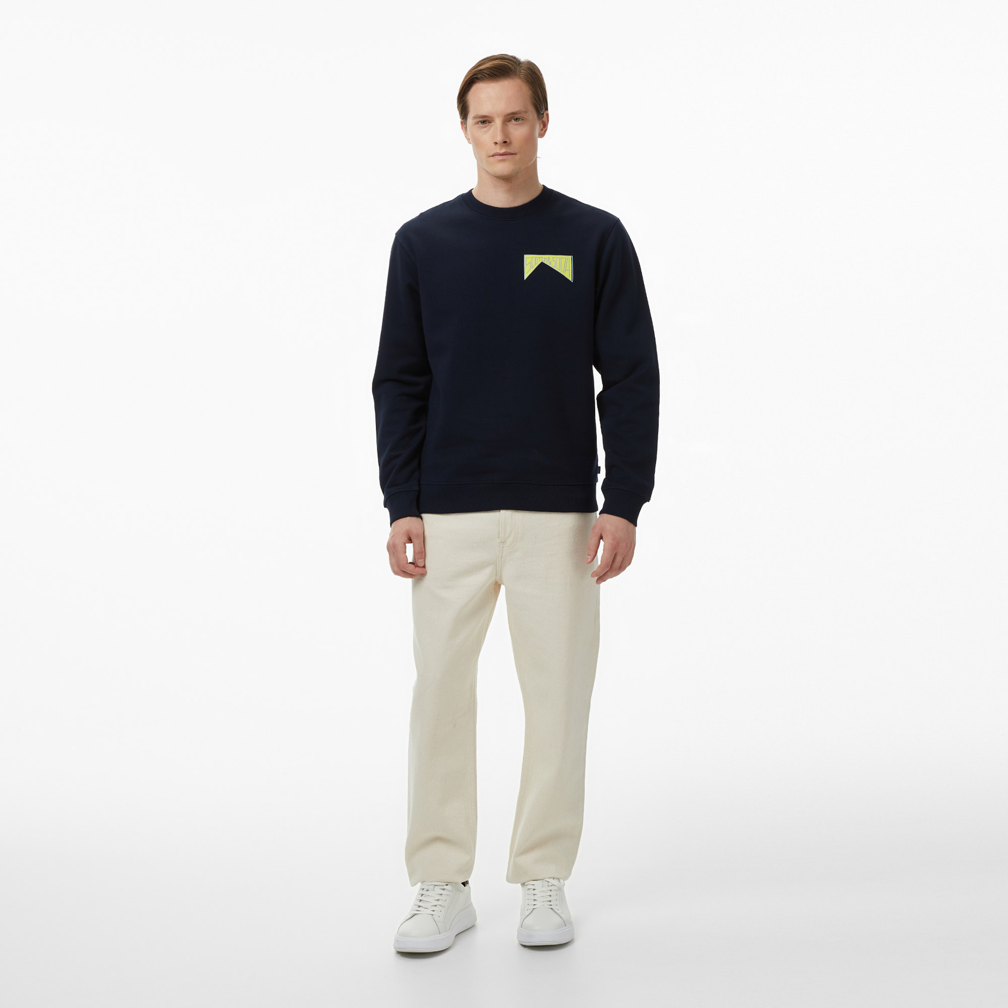 Scotch&Soda Front + Back Artwork Erkek Lacivert Sweatshirt