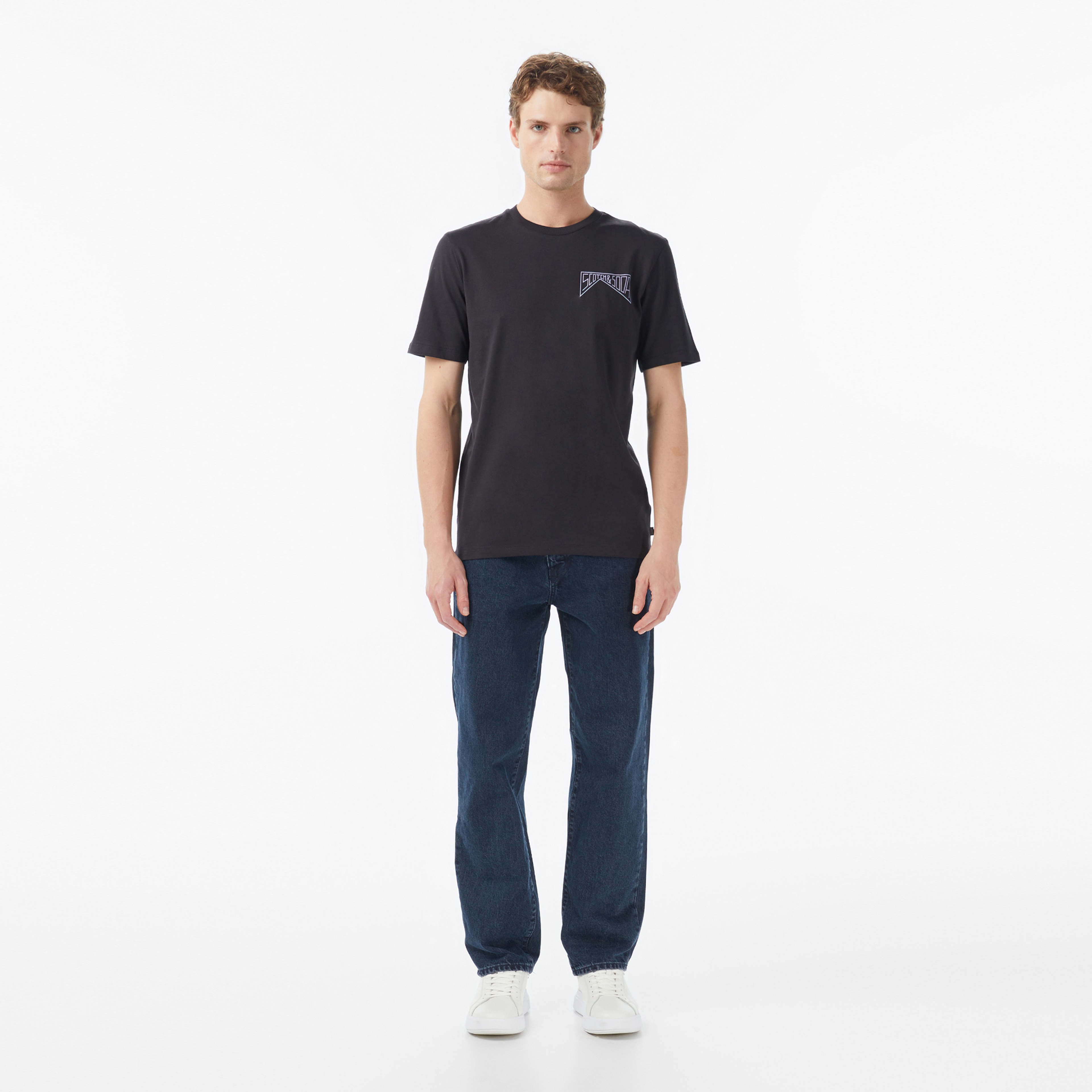 Scotch&Soda Regular Fit Left Chest Logo Erkek Gri T-Shirt