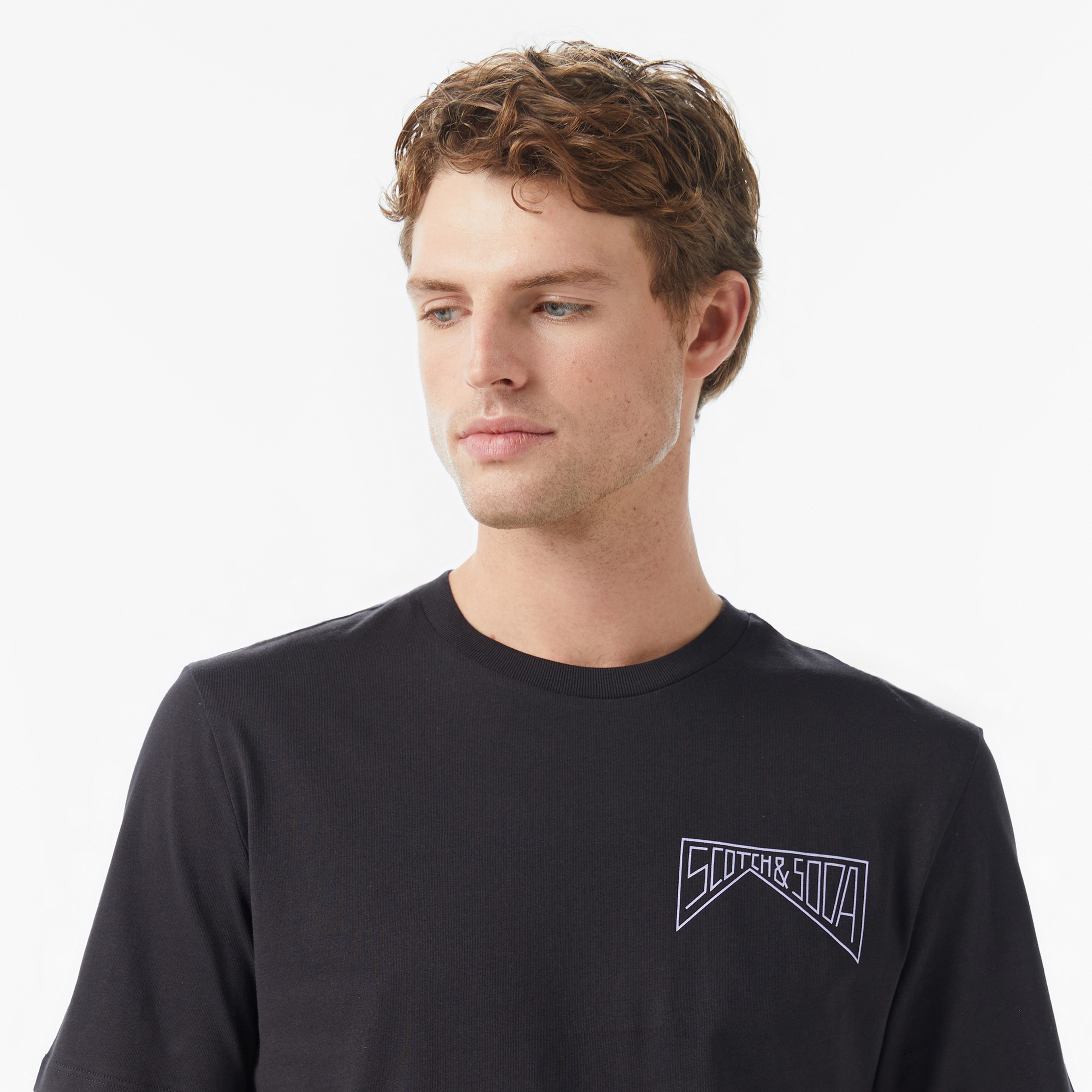 Scotch&Soda Regular Fit Left Chest Logo Erkek Gri T-Shirt