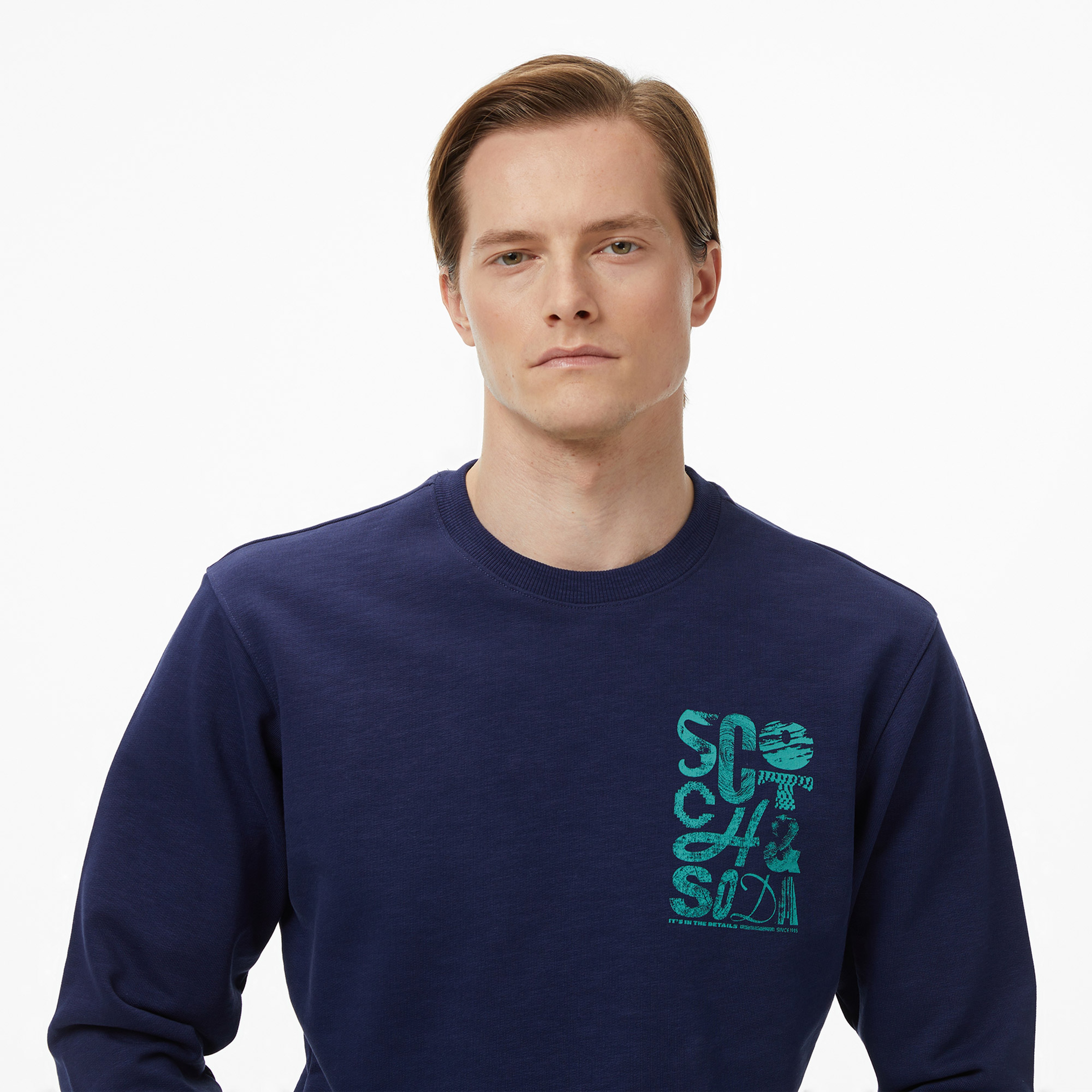 Scotch&Soda Left Chest Logo Erkek Lacivert Sweatshirt