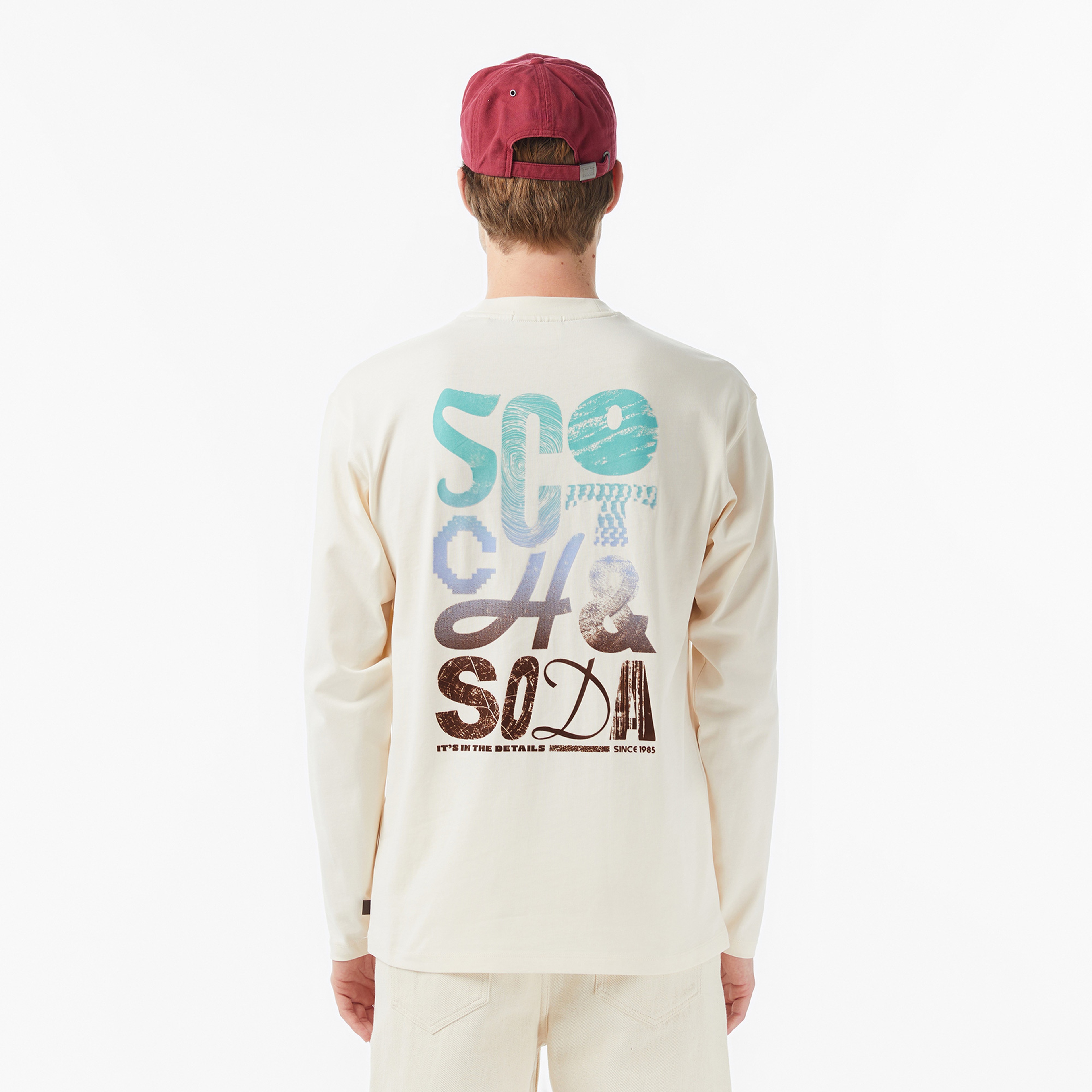 Scotch&Soda Relaxed Fit Artwork Erkek Bej T-Shirt