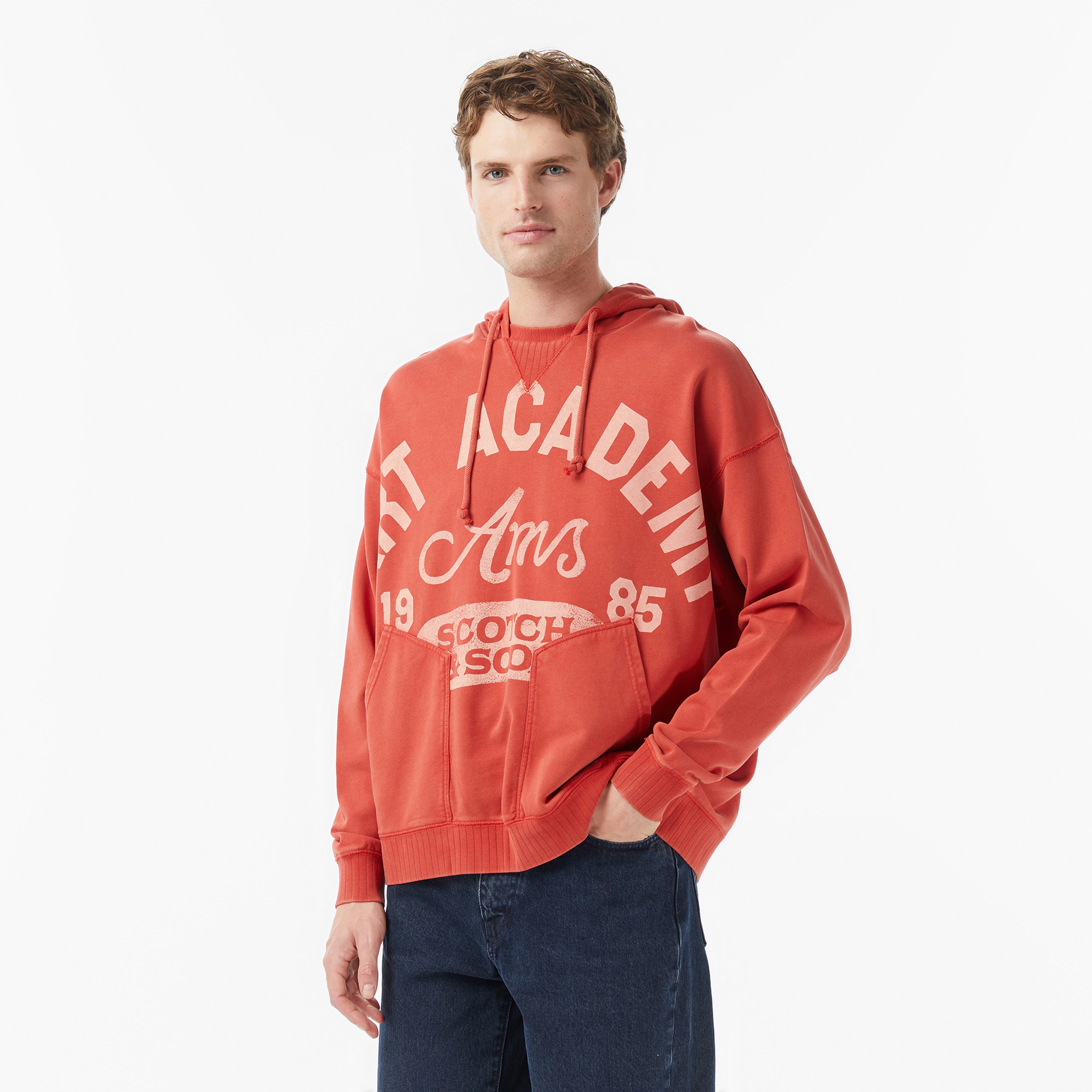 Scotch&Soda Wash Artwork Erkek Kırmızı Sweatshirt