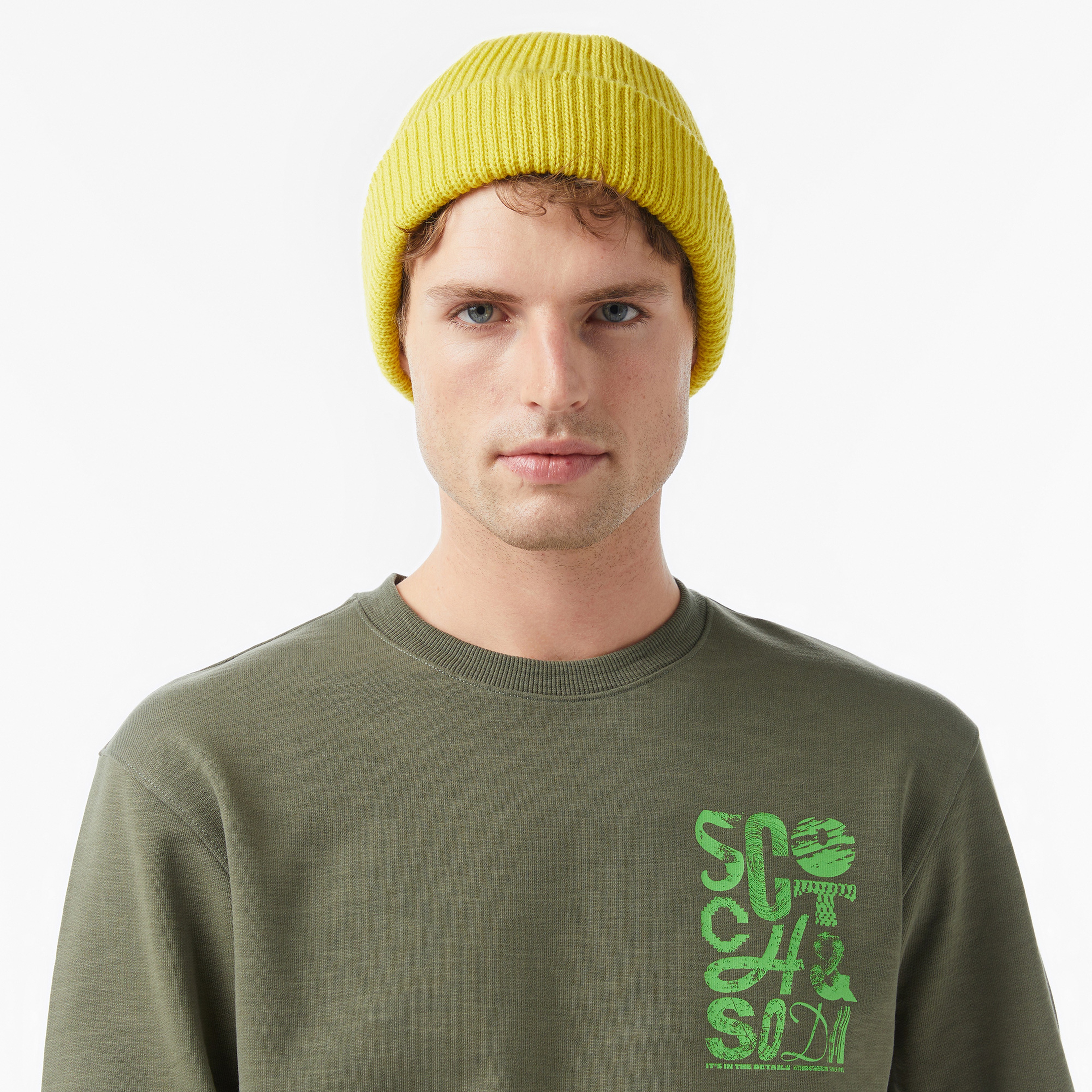 Scotch&Soda Left Chest Logo Erkek Yeşil Sweatshirt