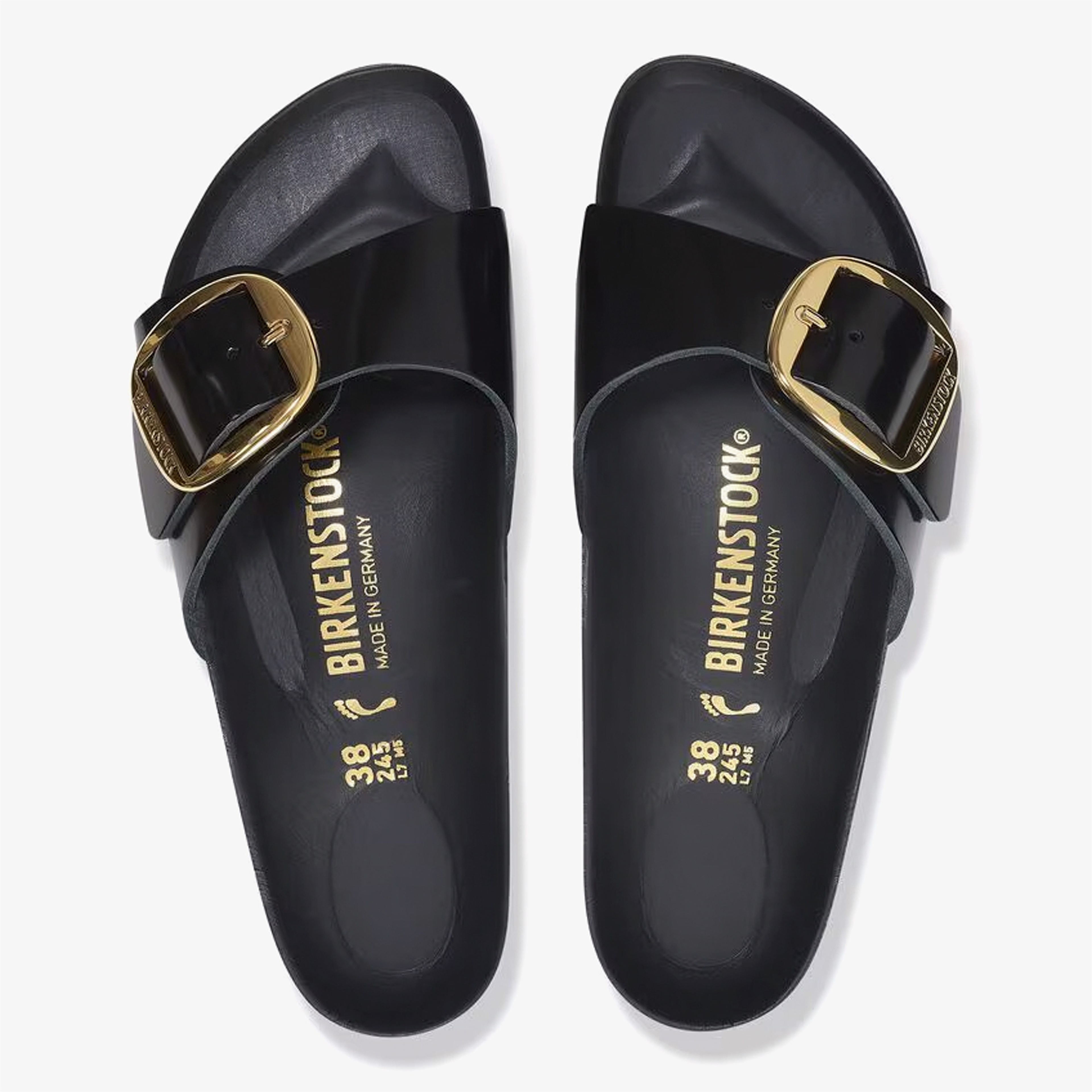 Birkenstock Madrid Big Buckle Nl High Shine Kadın Siyah Terlik