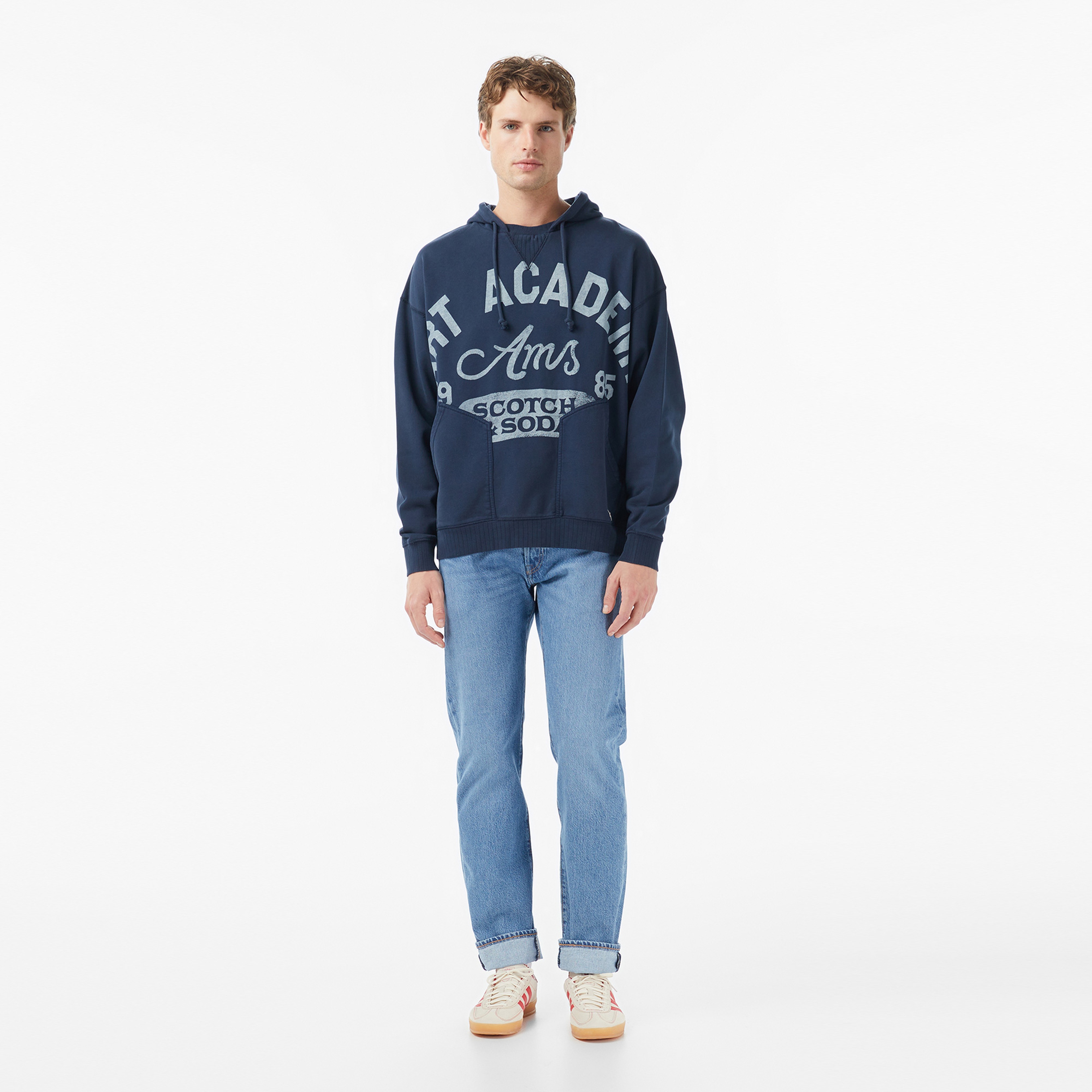Scotch&Soda Wash Artwork Erkek Lacivert Sweatshirt