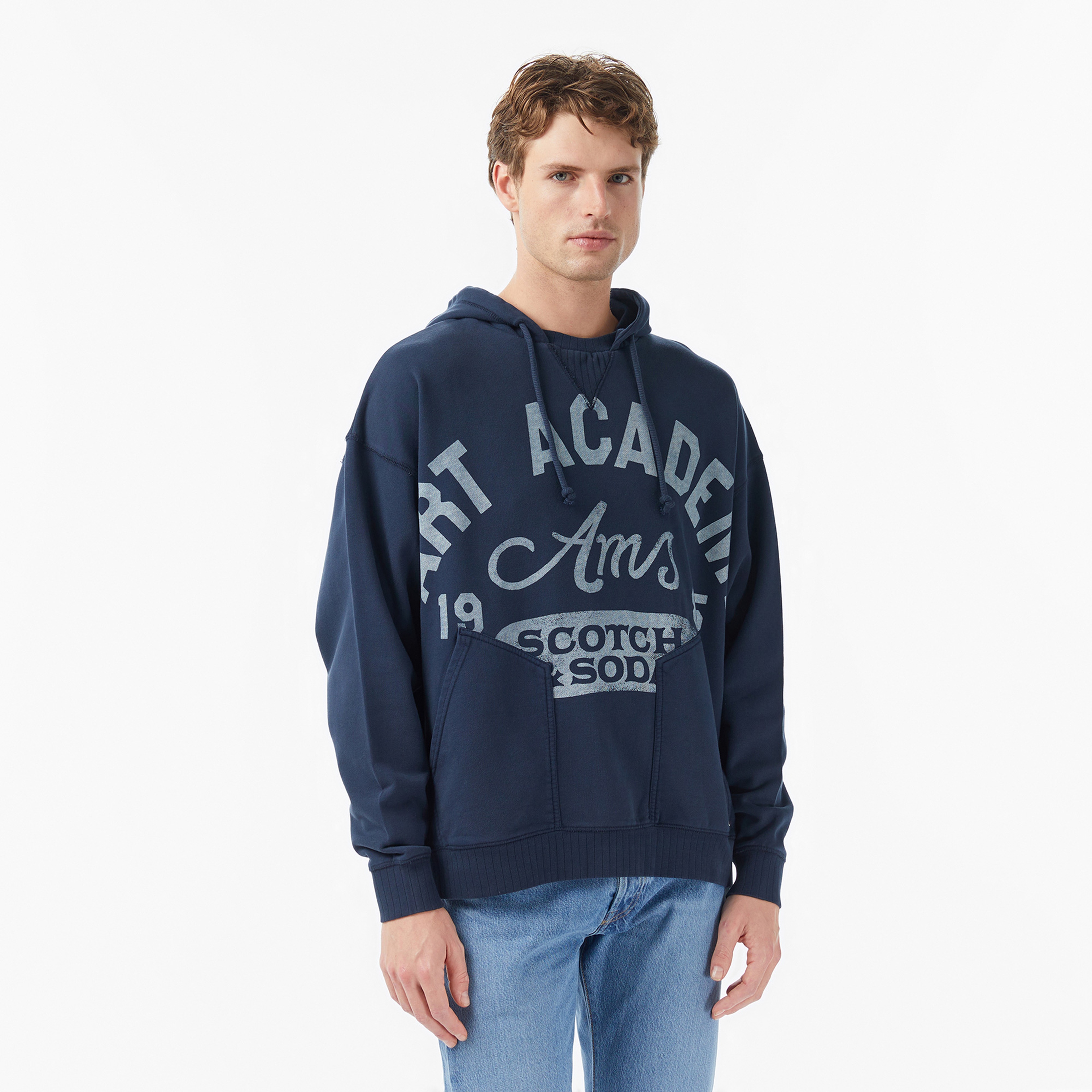Scotch&Soda Wash Artwork Erkek Lacivert Sweatshirt