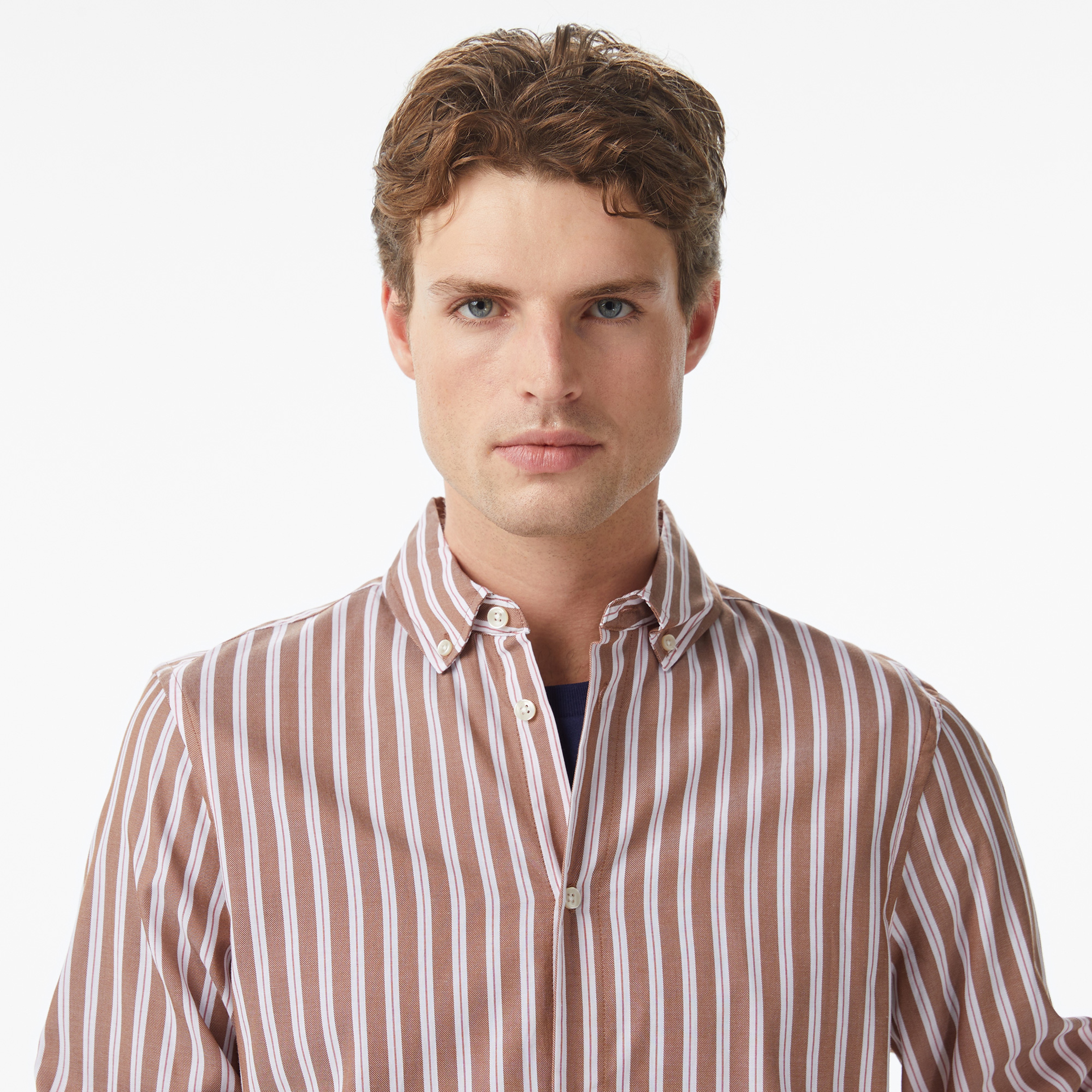 Scotch&Soda Yarn-Dyed Stripe Erkek Kahverengi Gömlek