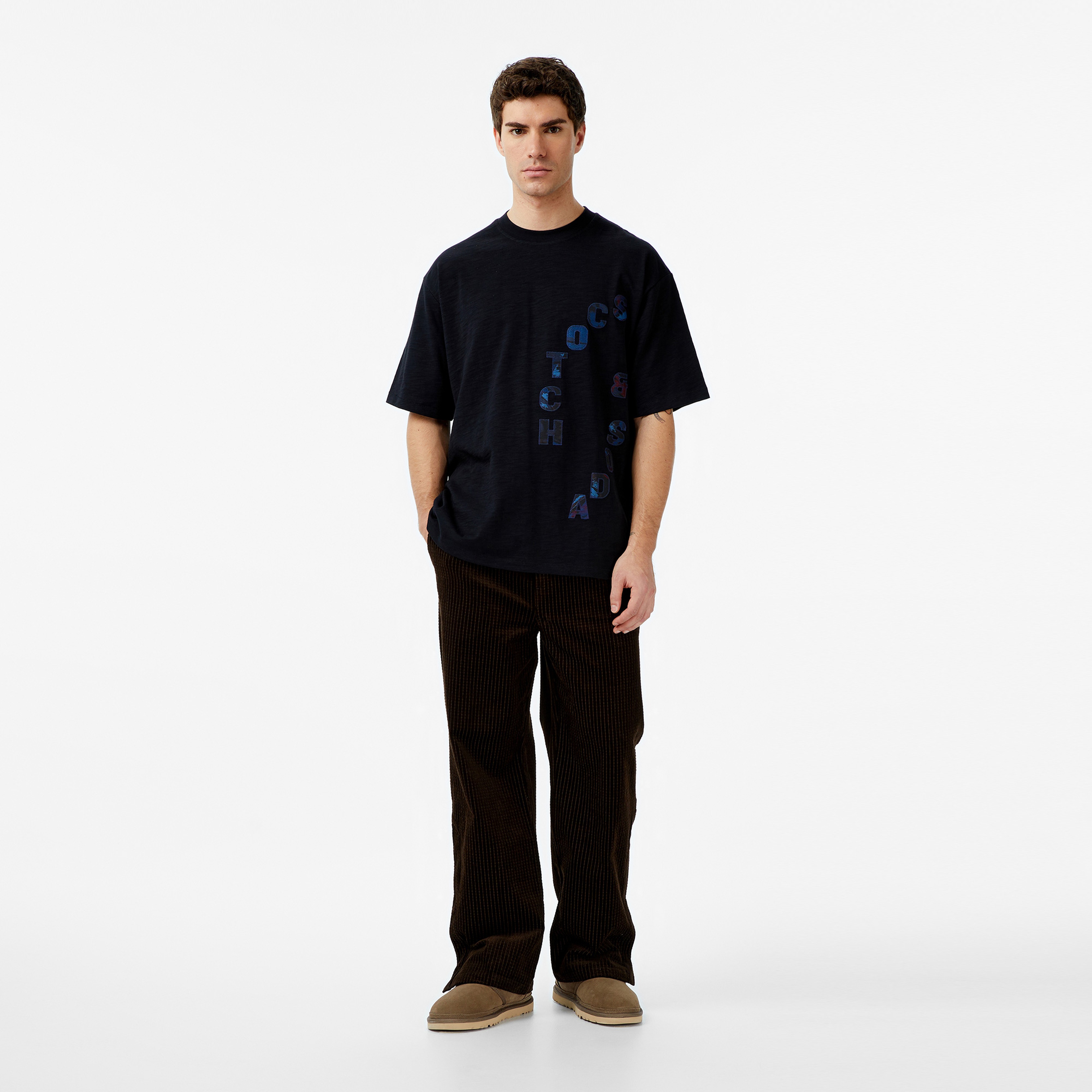 Scotch&Soda Jacquard Cotton-Blend Corduroy Relaxed Fit Erkek Kahverengi Pantolon