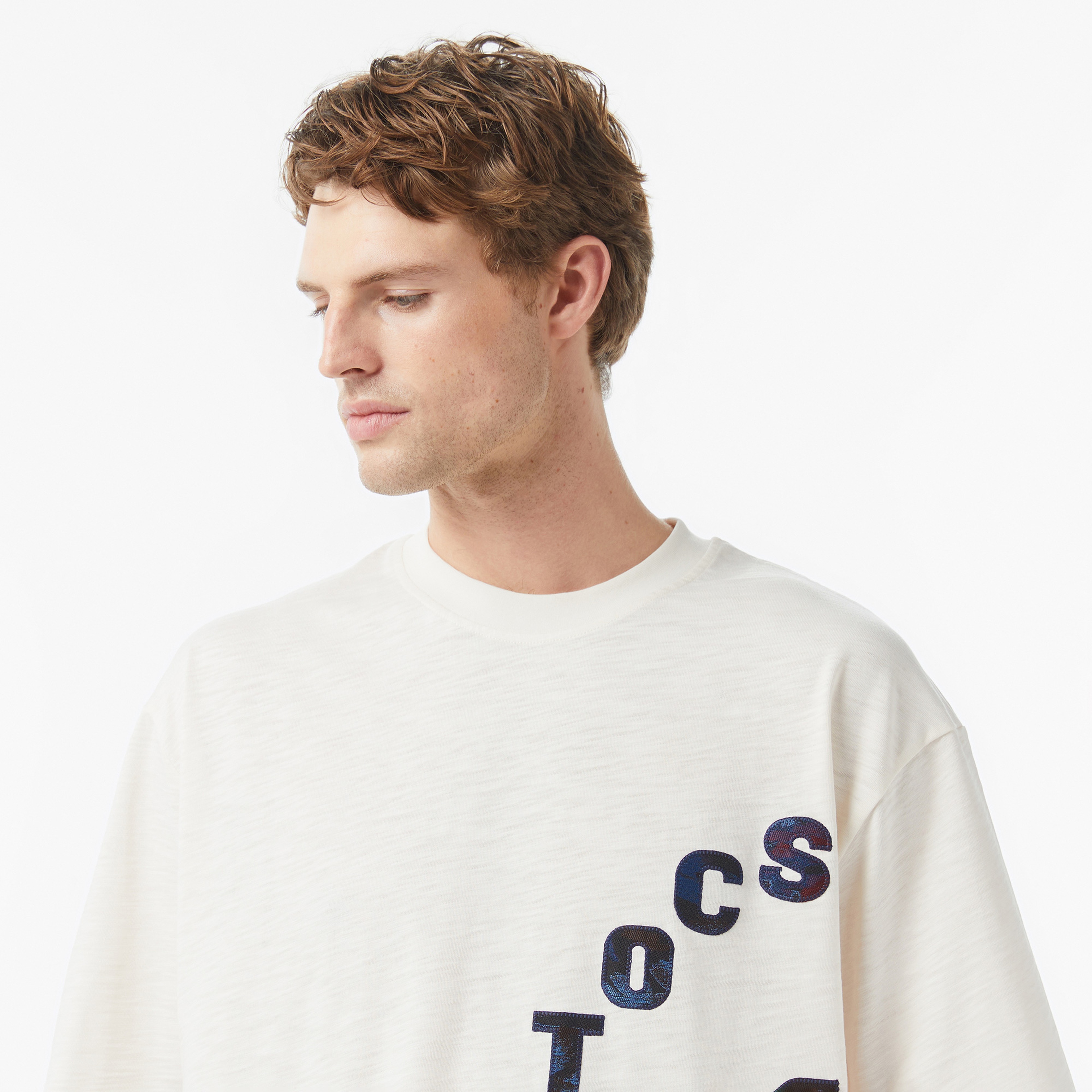 Scotch&Soda Loose Fit Applique Erkek Bej T-Shirt