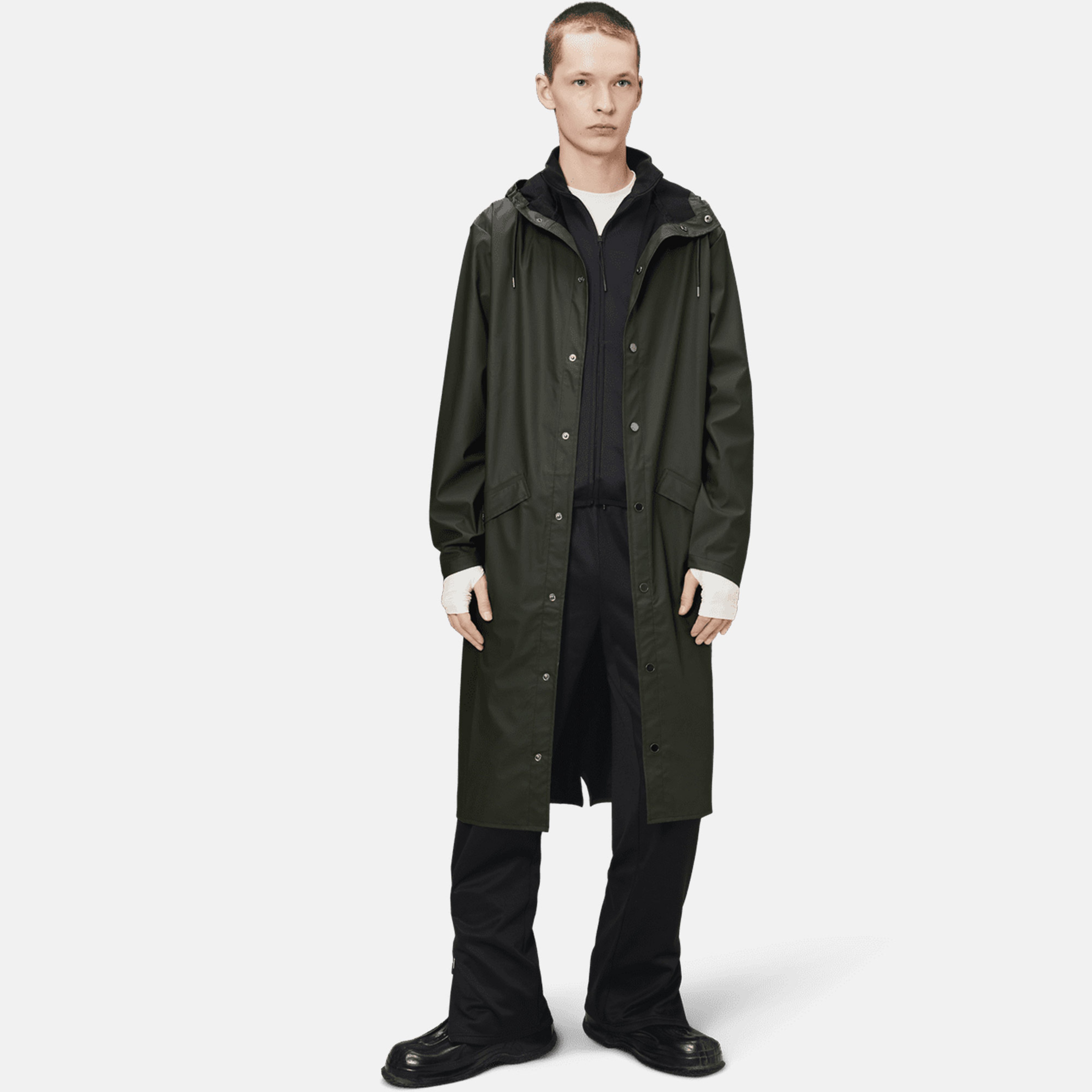 Rains Longer Jacket W3 Kadın Yeşil Yağmurluk