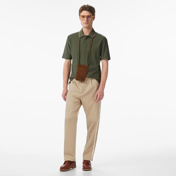 Scotch&Soda Tape-Trimmed Twill Jersey Pleated Erkek Bej Pantolon