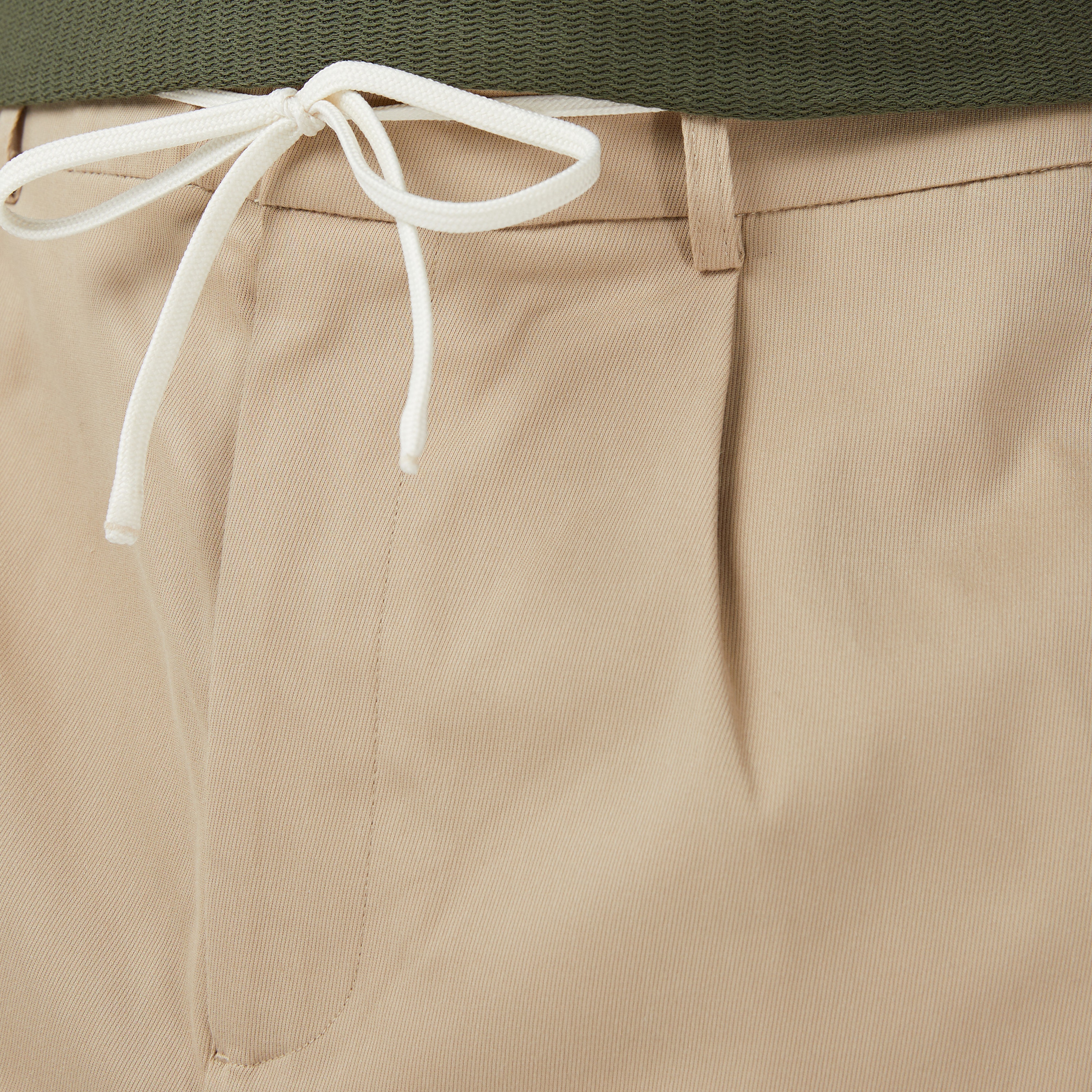 Scotch&Soda Tape-Trimmed Twill Jersey Pleated Erkek Bej Pantolon