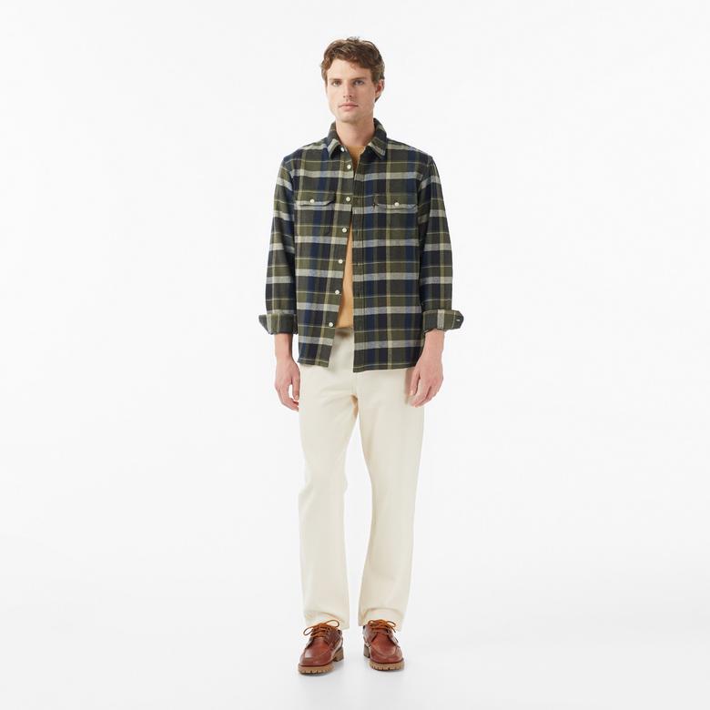 Levi's Jackson Worker Medina Plaid Deep Depths Erkek Yeşil Gömlek