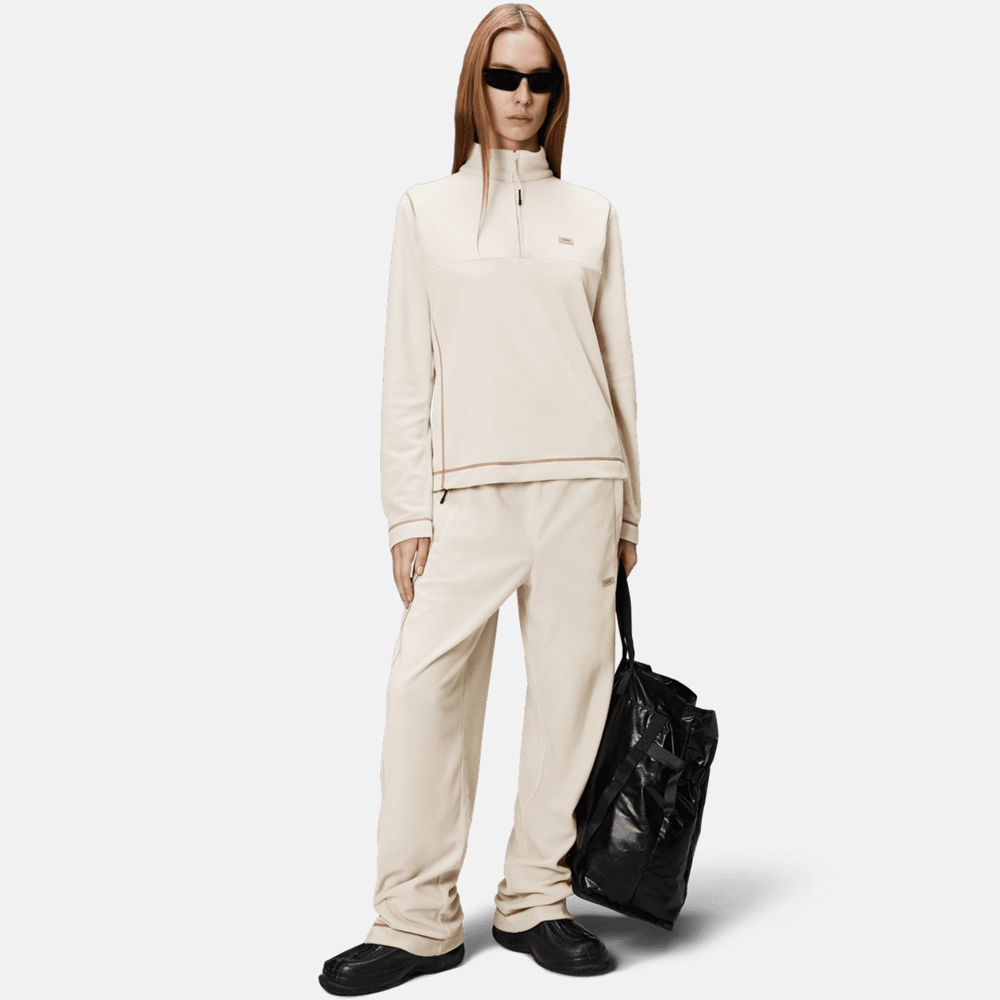 Rains Addis Fleece Curve Half Zip Unisex Gri Polar Sweatshirt