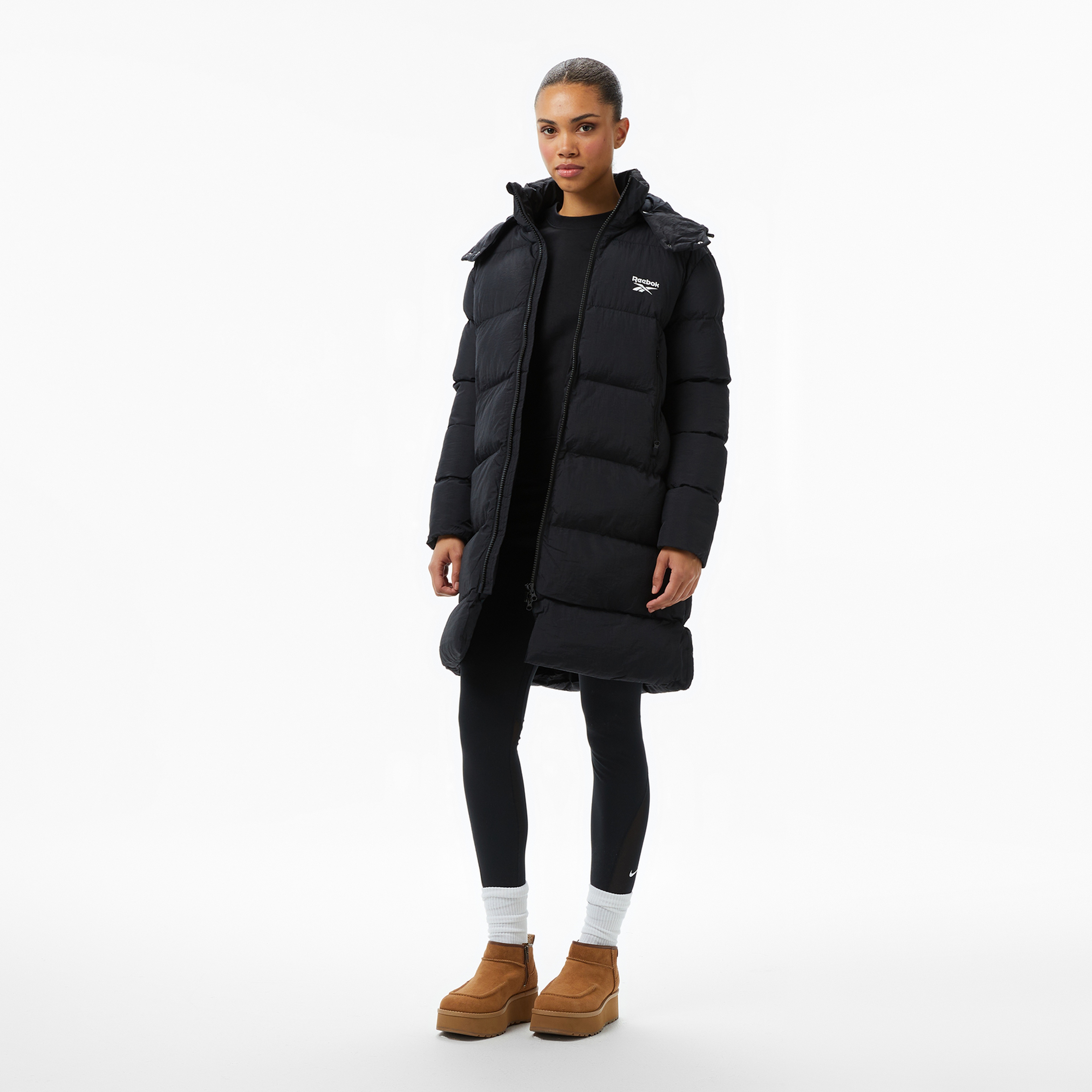 Reebok Invierno Kadın Siyah Mont