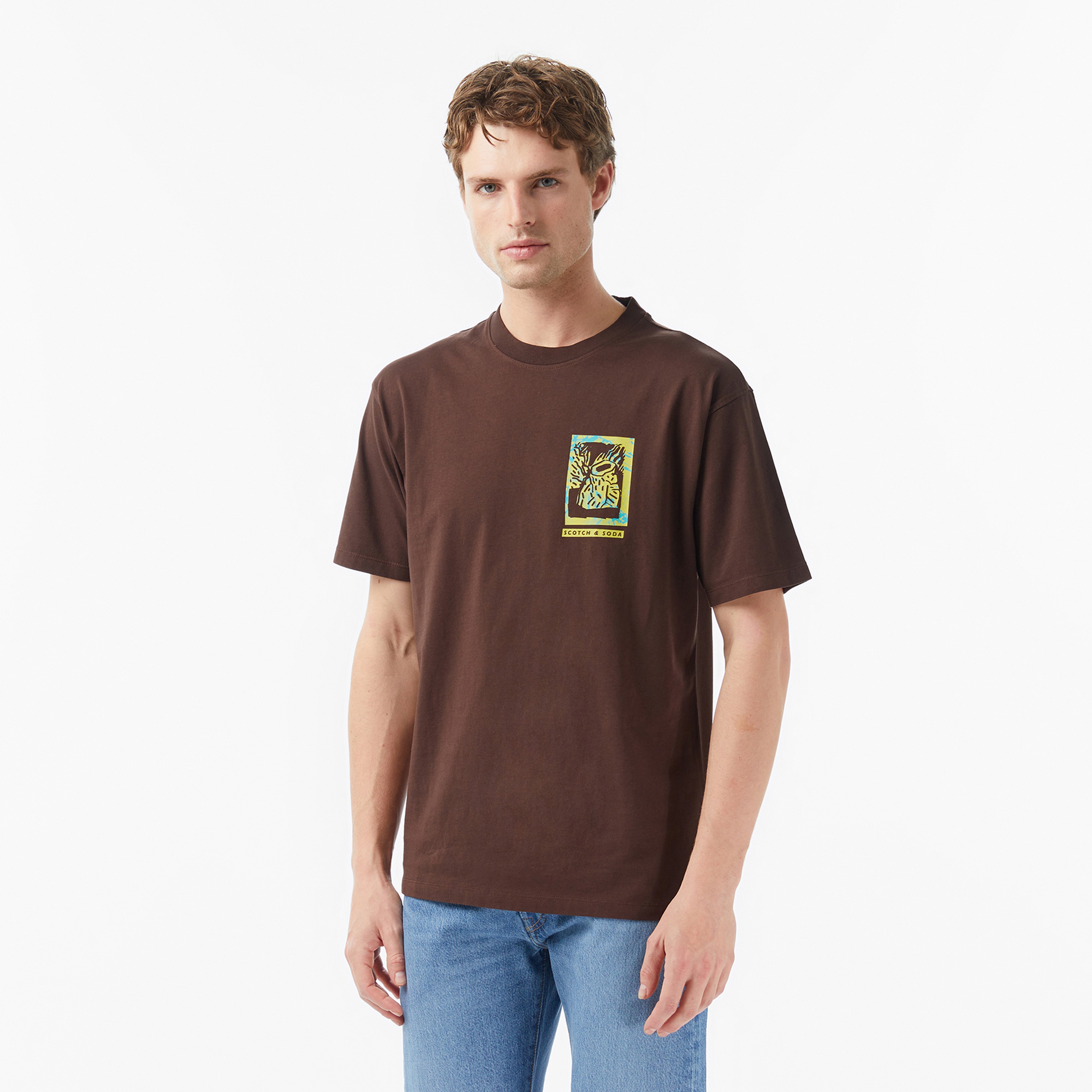 Scotch&Soda Relaxed Fit Front Back Erkek Kahverengi Gömlek