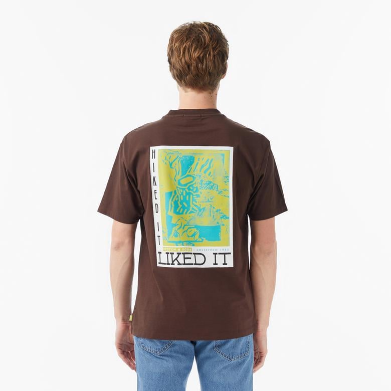 Scotch&Soda Relaxed Fit Front Back Erkek Kahverengi T-Shirt