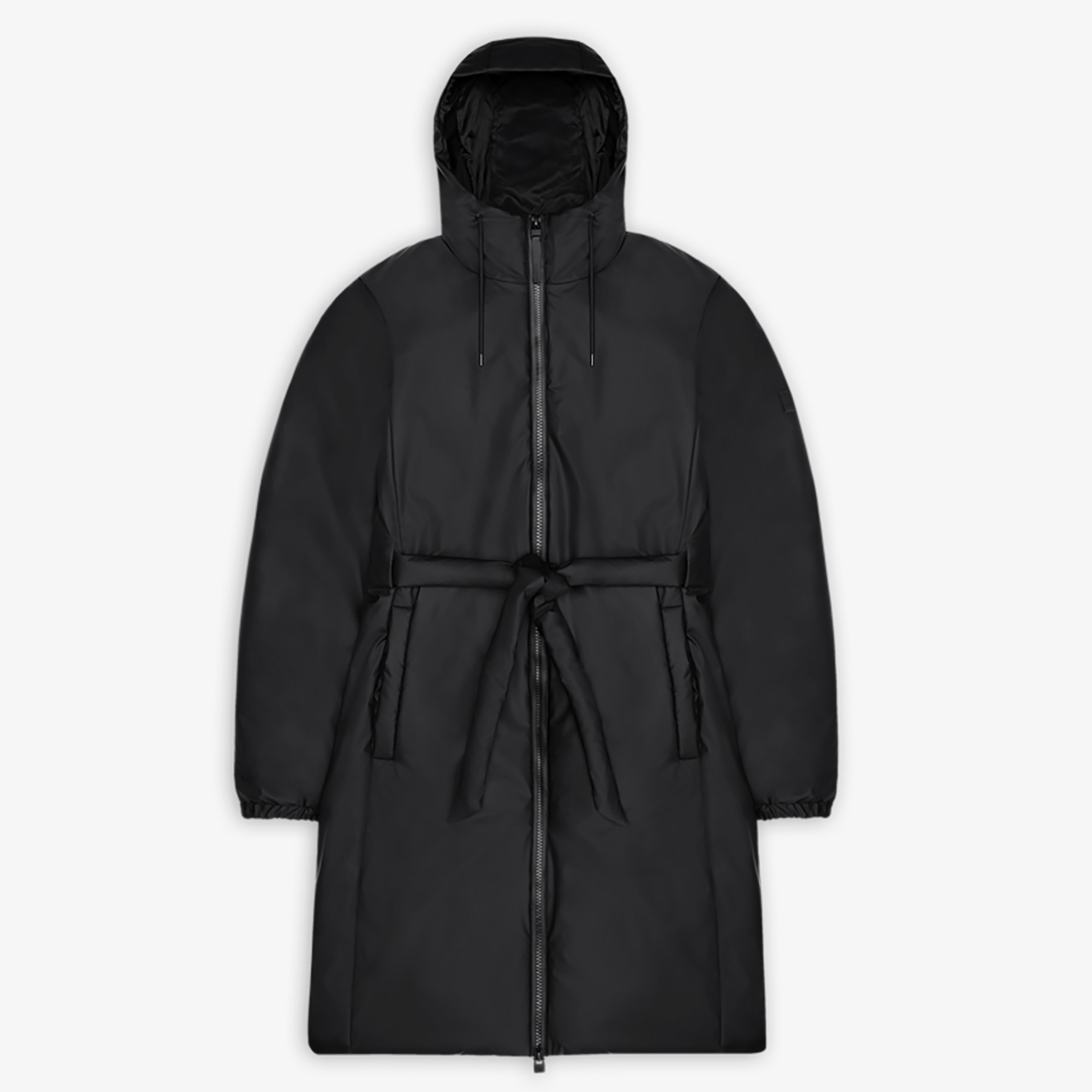 Rains Lohja Long Insulated Curve Unisex Siyah Yağmurluk