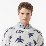 Scotch&Soda Jacquard Extra Dropped Erkek Beyaz Triko