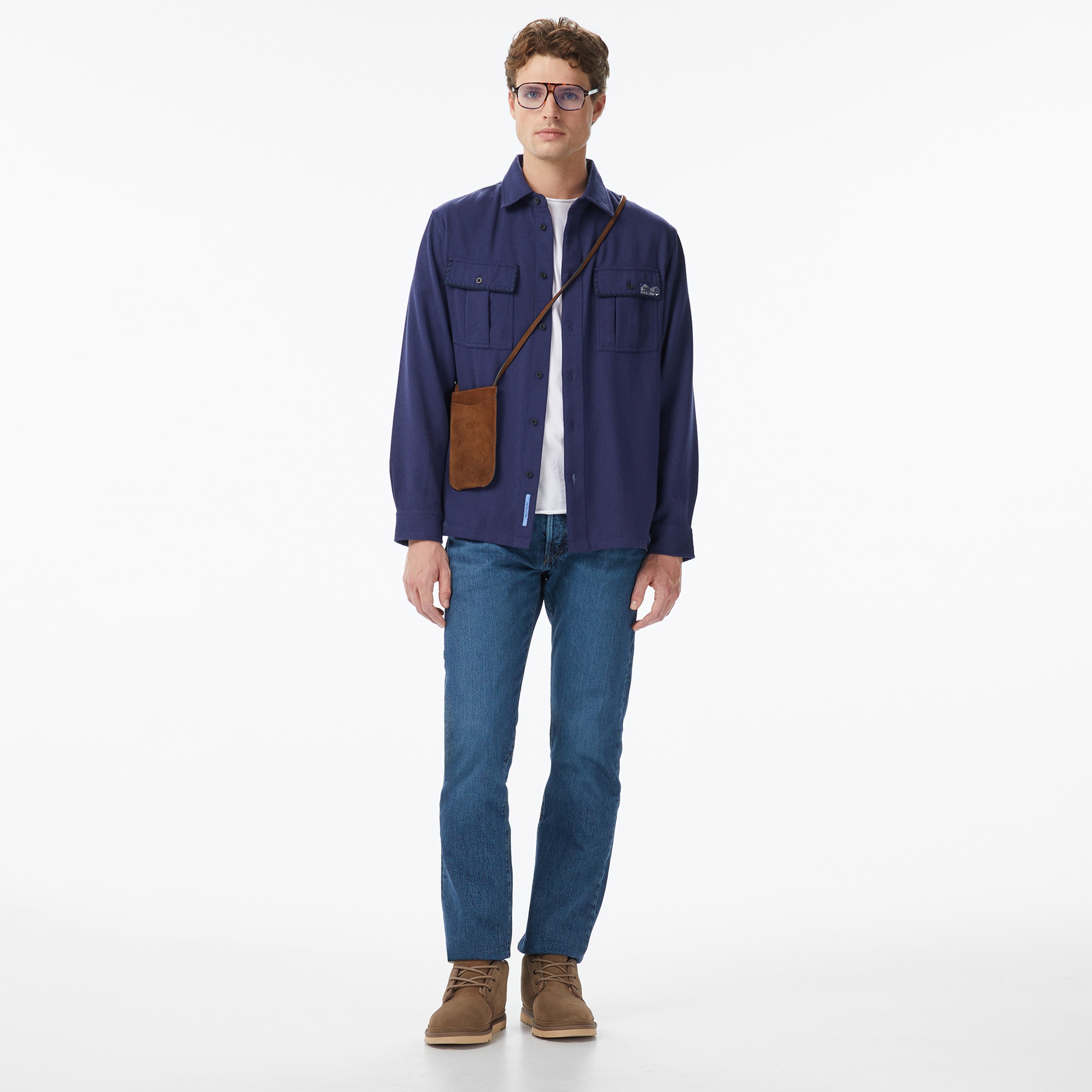 Scotch&Soda Textured Relaxed-Fit Erkek Lacivert Gömlek