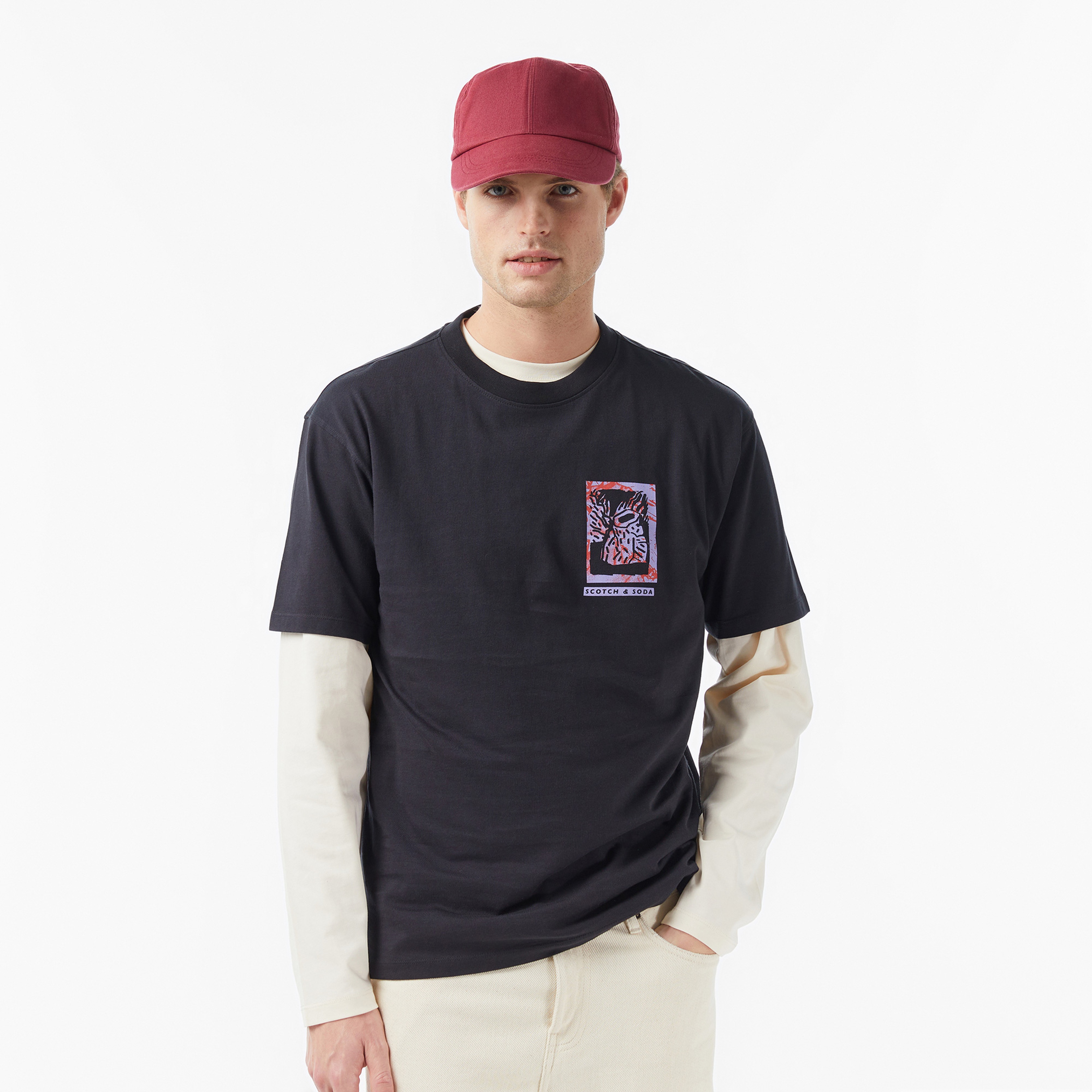 Scotch&Soda Relaxed Fit Front Back Erkek Gri Gömlek