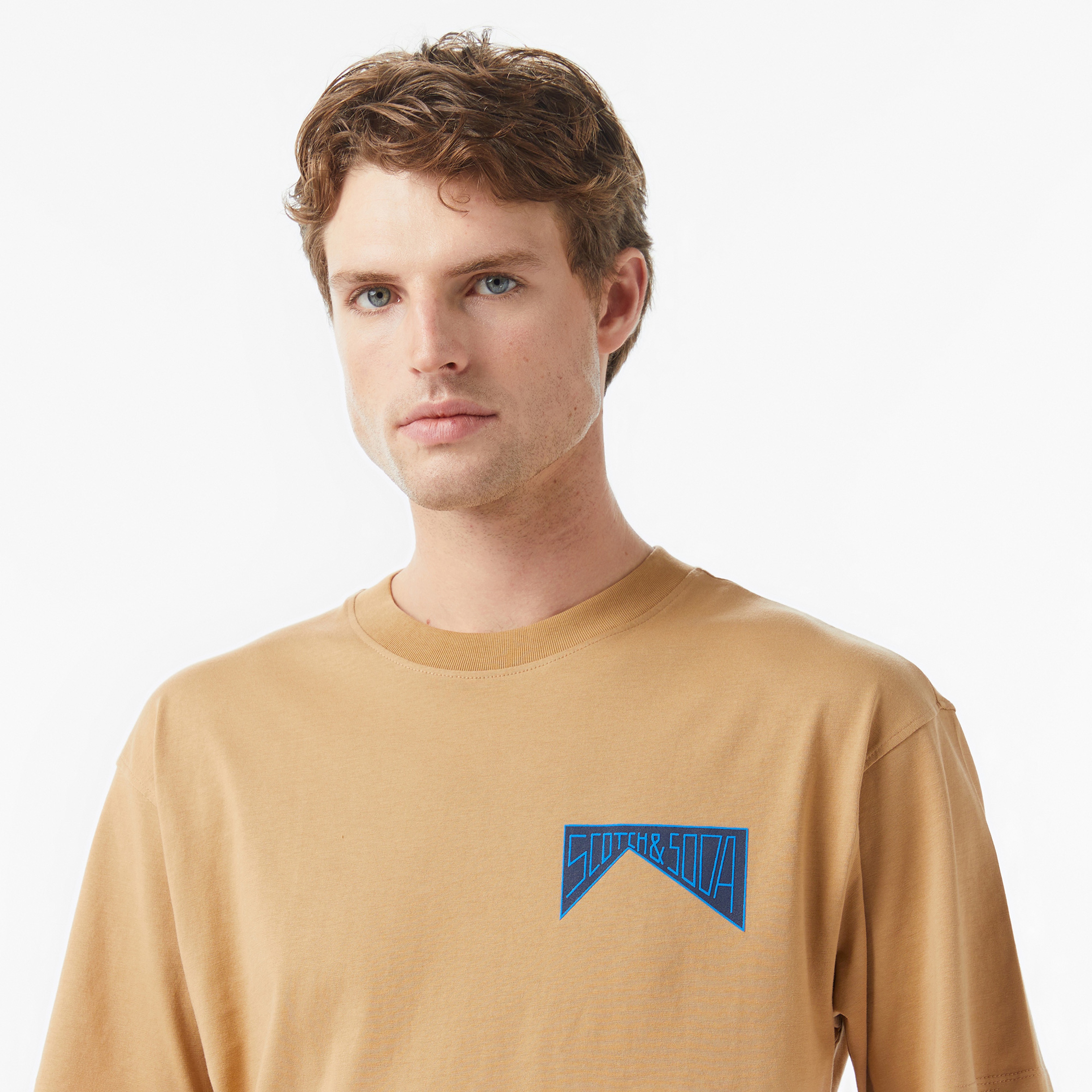 Scotch&Soda Relaxed Fit Front Back Erkek Bej Gömlek
