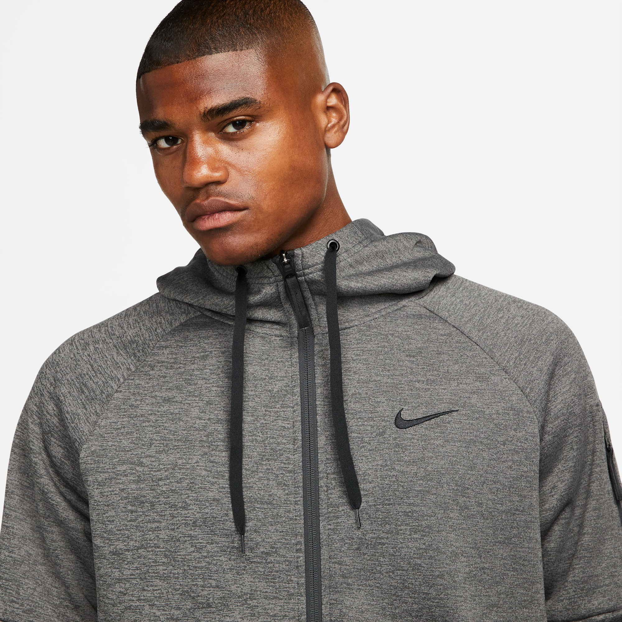 Nike Therma-Fit Full-Zip Erkek Gri Hoodie