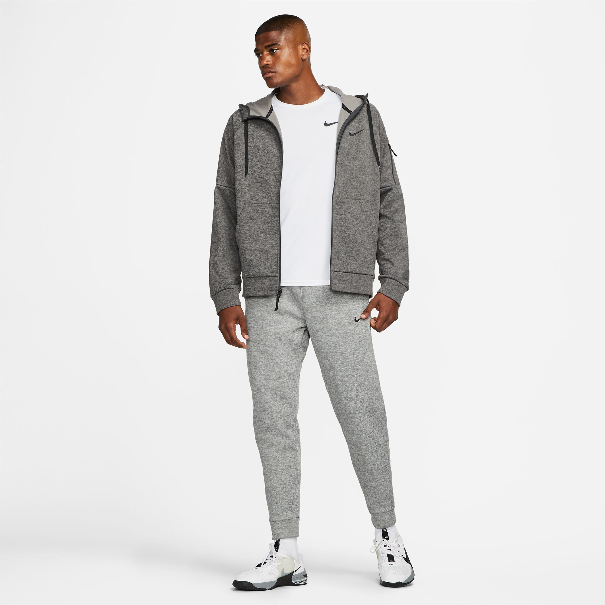 Nike Therma-Fit Full-Zip Erkek Gri Hoodie